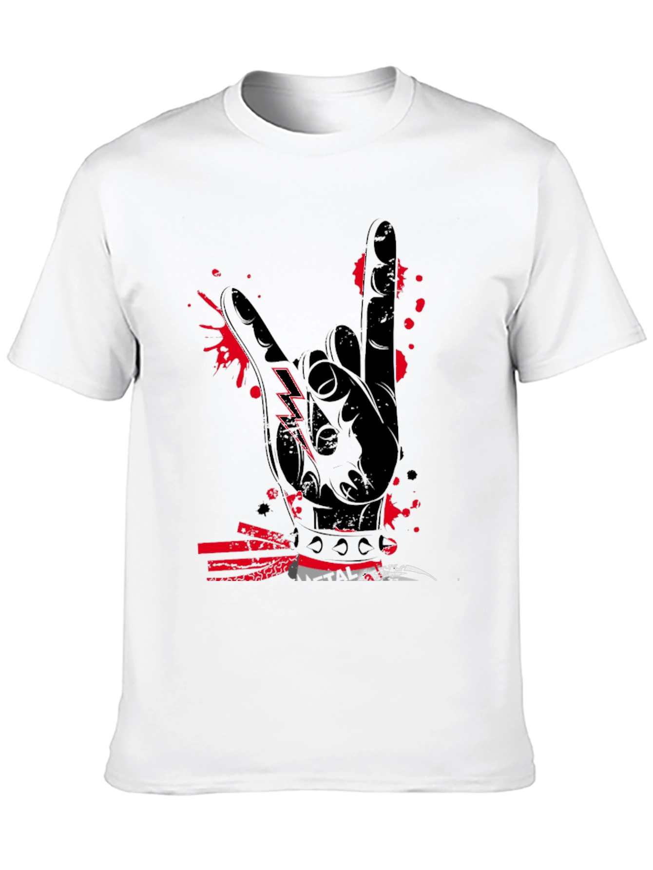 Rock On Graphic Tee - Black Cotton T-Shirt