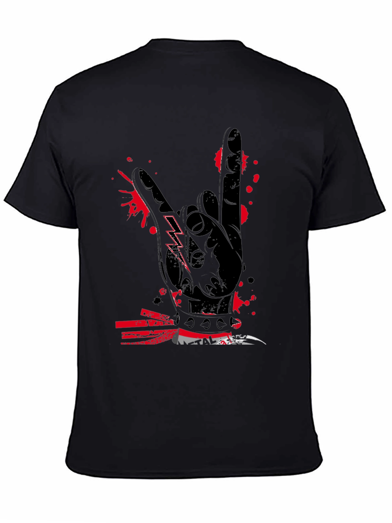 Rock On Graphic Tee - Black Cotton T-Shirt