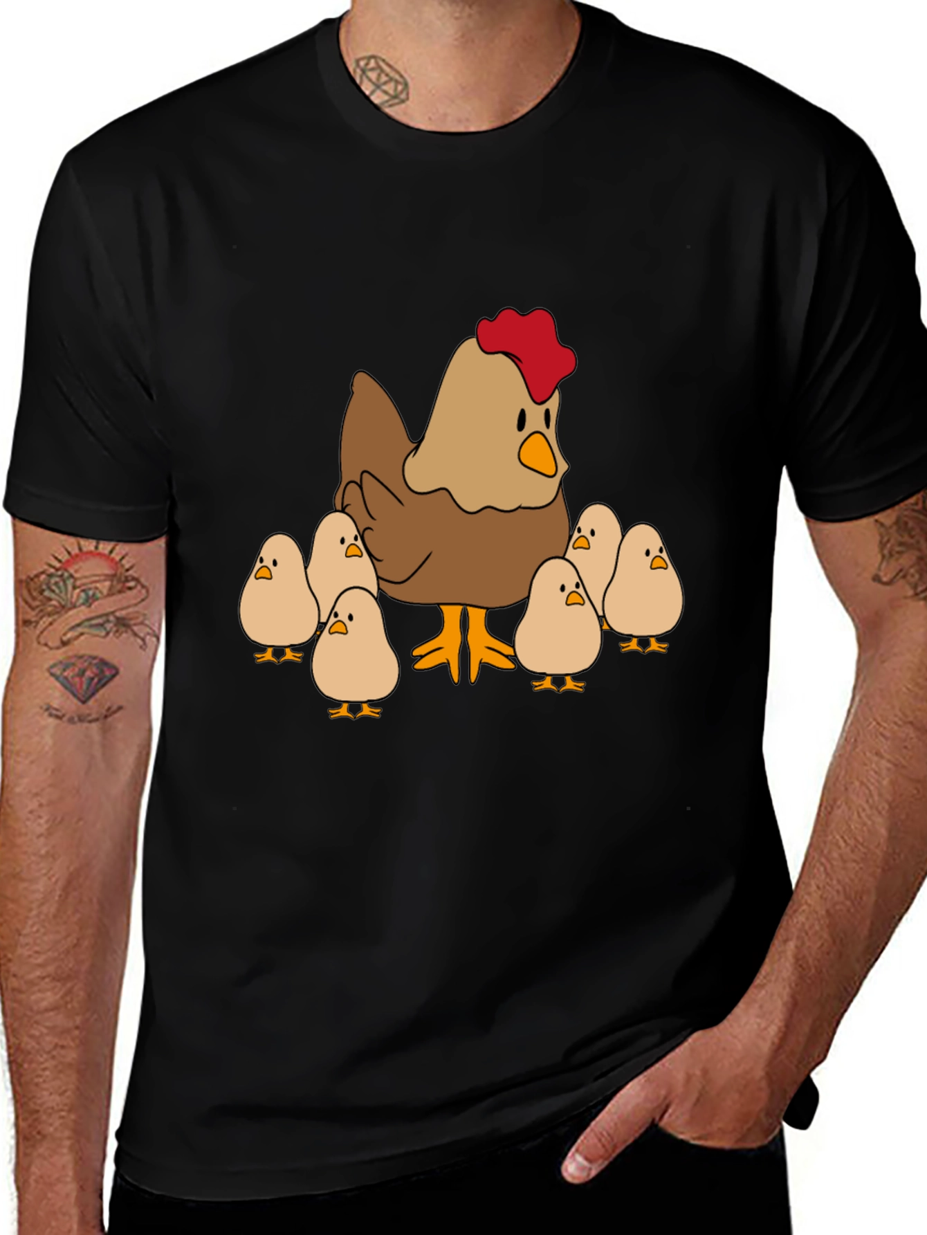 Cute Chicken and Chicks Graphic Tee