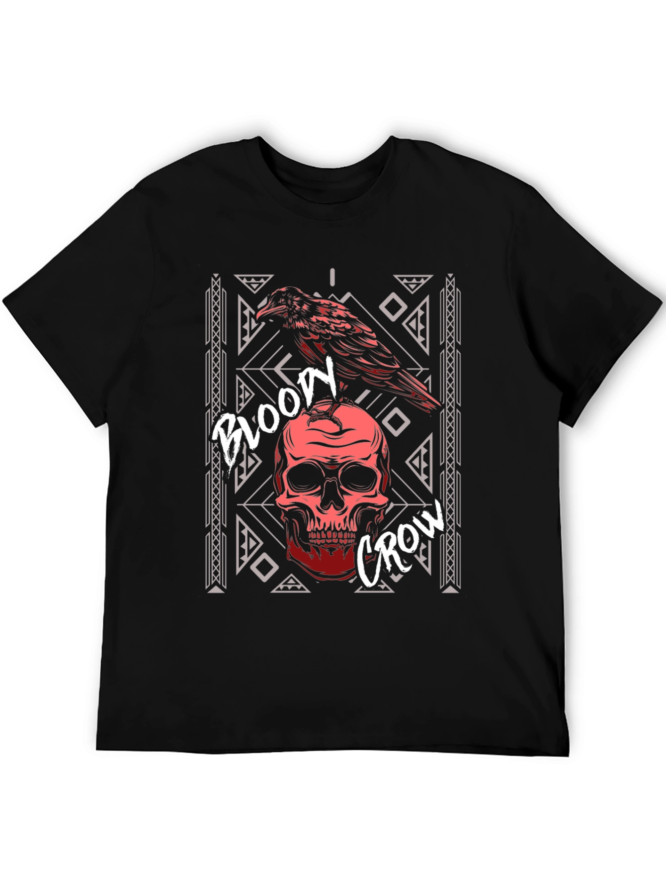 Bloody Crow Skull T-Shirt - Gothic Style