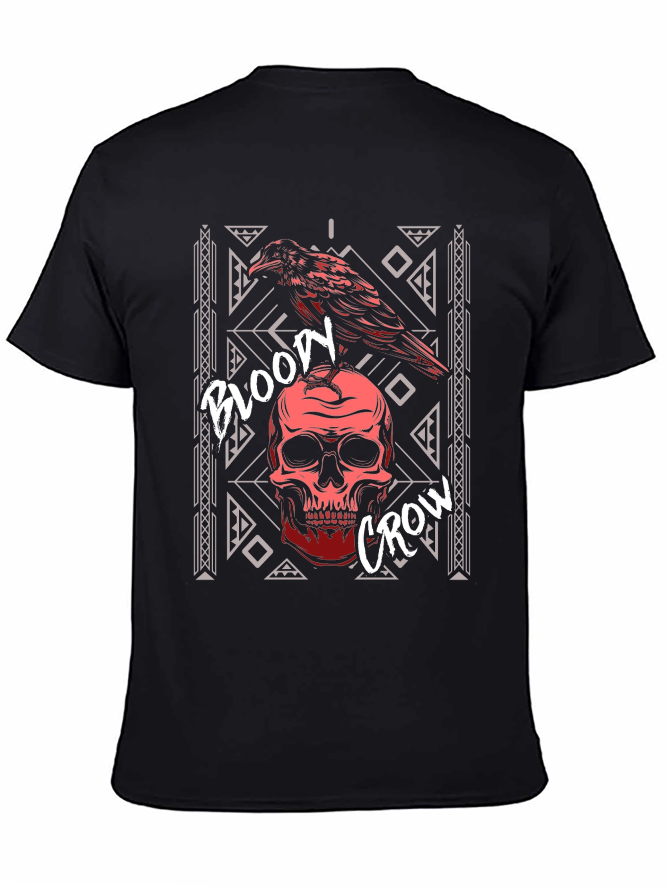 Bloody Crow Skull T-Shirt - Gothic Style