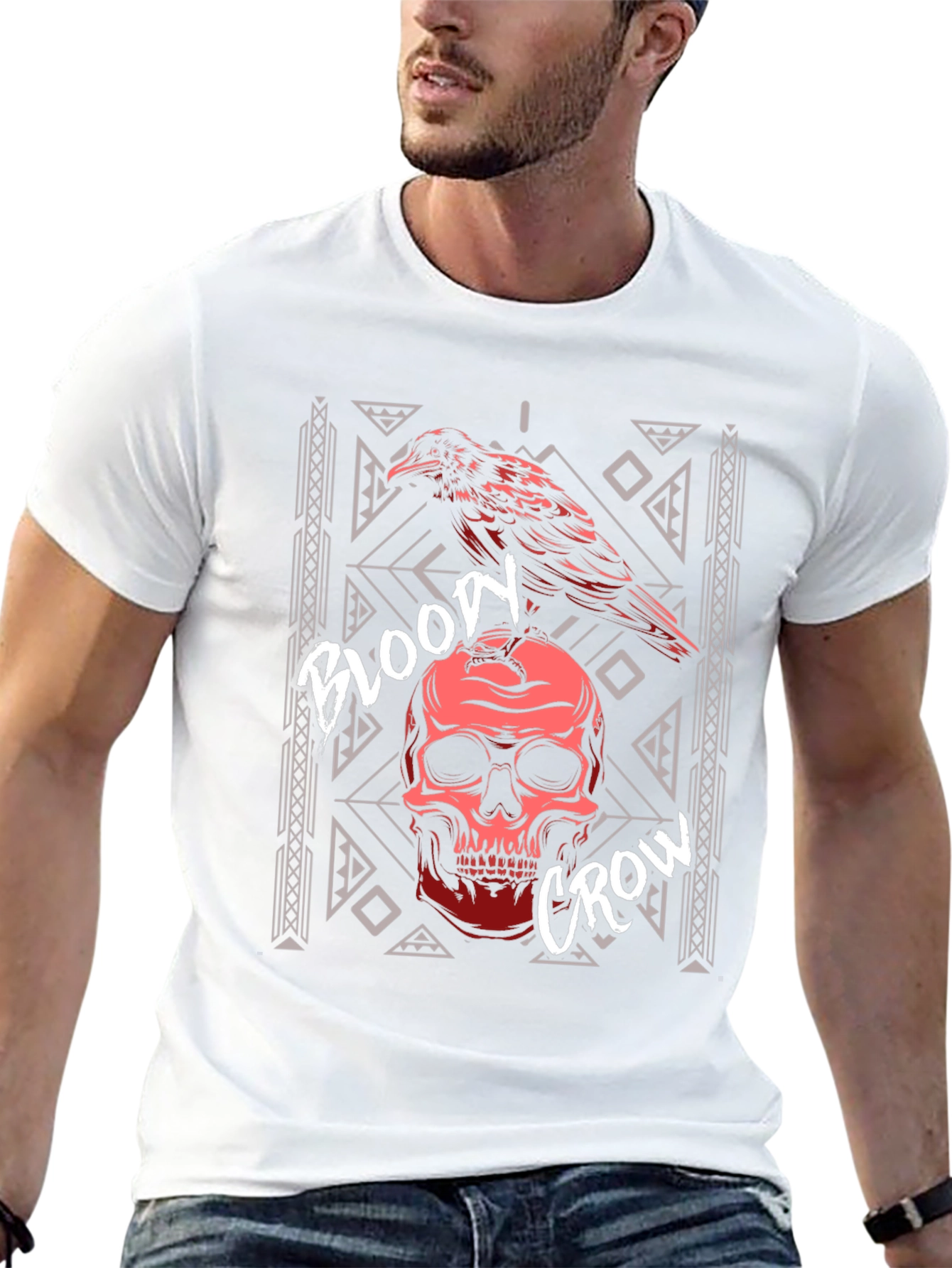 Bloody Crow Skull T-Shirt - Gothic Style