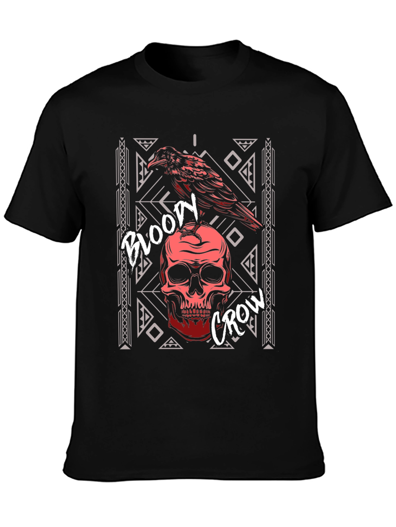 Bloody Crow Skull T-Shirt - Gothic Style