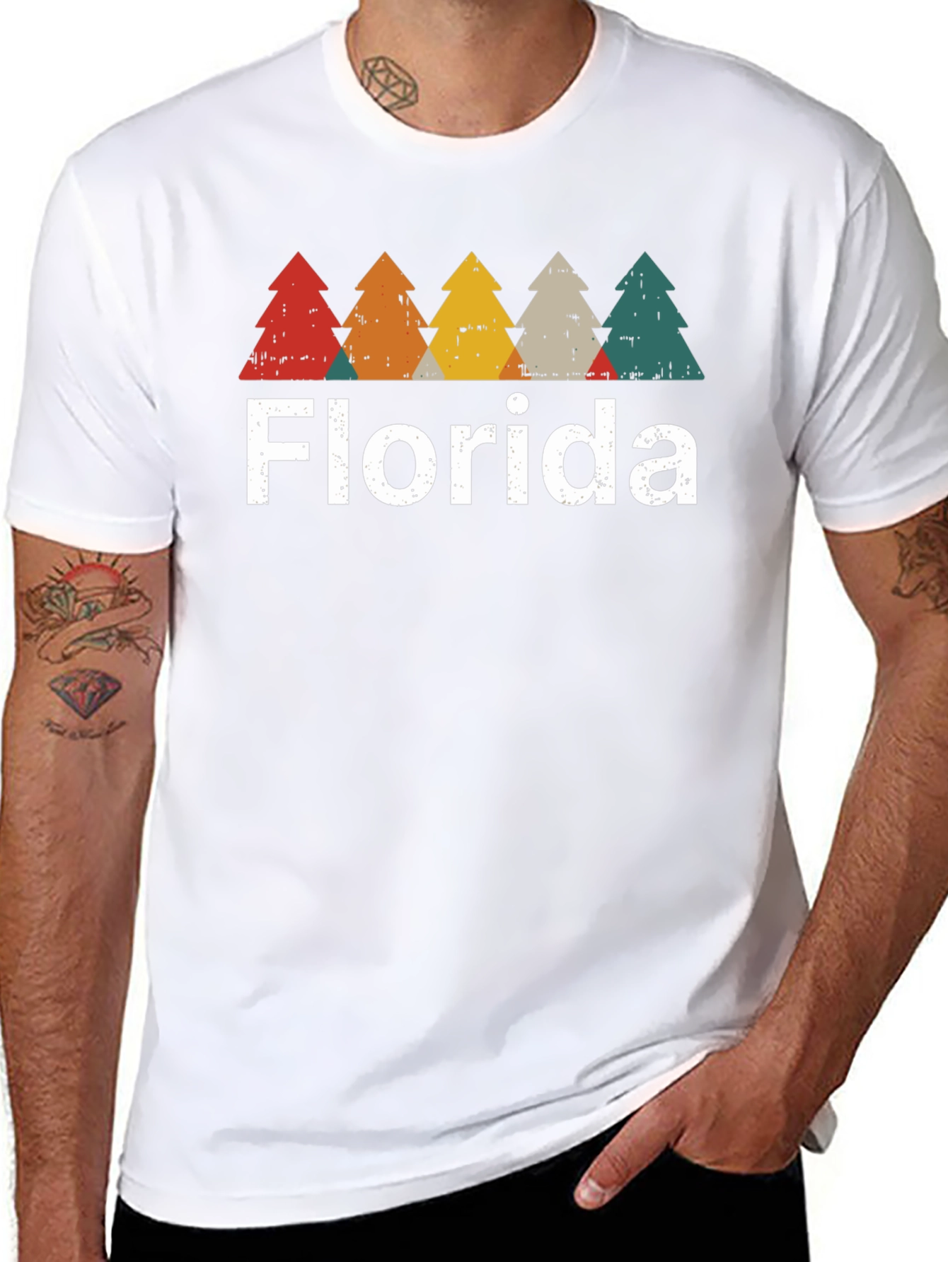 Retro Florida Trees Graphic T-Shirt