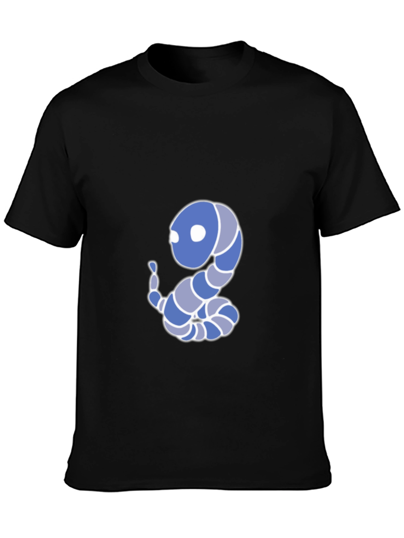 Cartoon Snake Graphic Tee - Black Cotton Blend T-Shirt