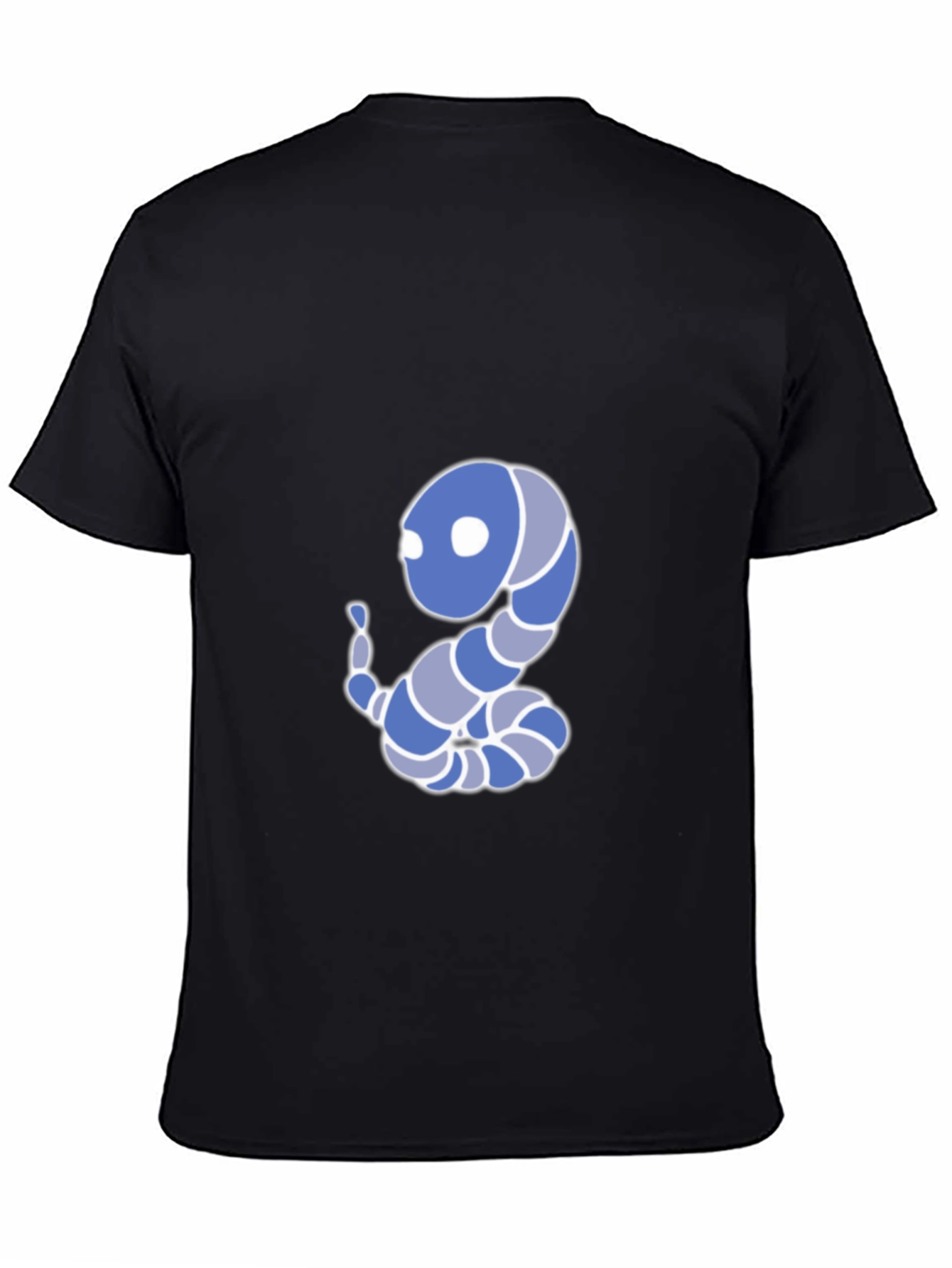 Cartoon Snake Graphic Tee - Black Cotton Blend T-Shirt