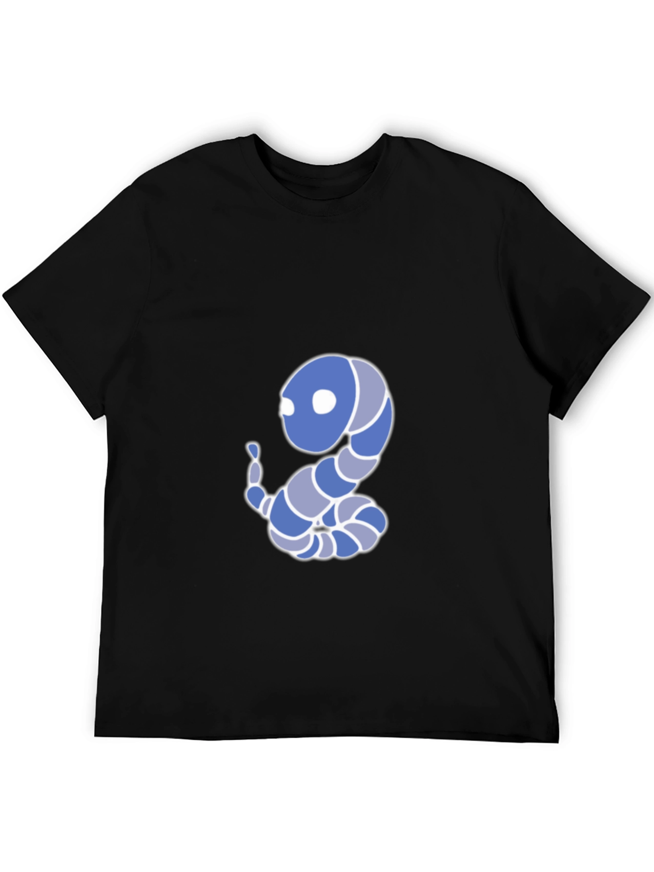 Cartoon Snake Graphic Tee - Black Cotton Blend T-Shirt