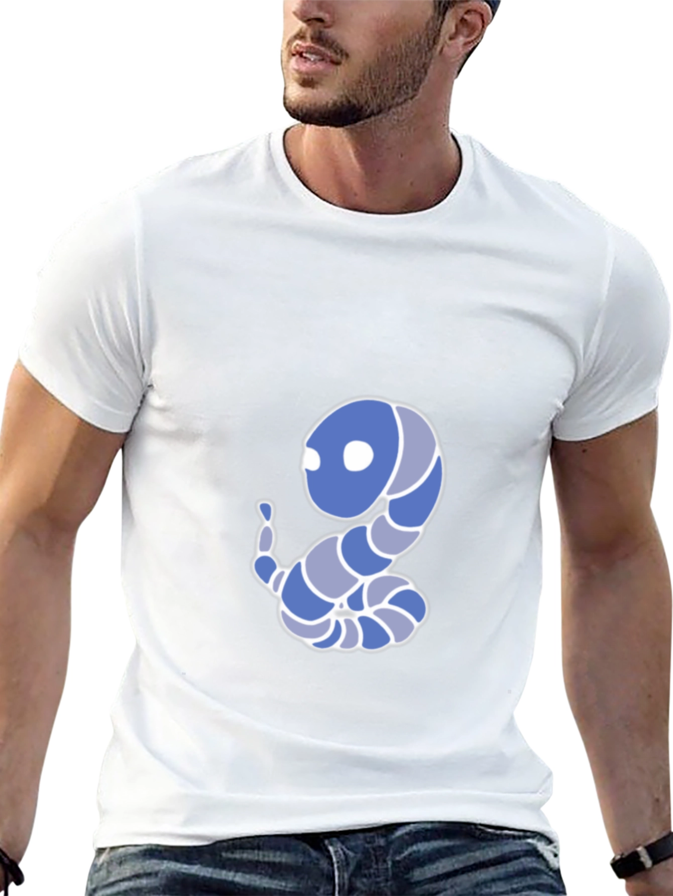 Cartoon Snake Graphic Tee - Black Cotton Blend T-Shirt