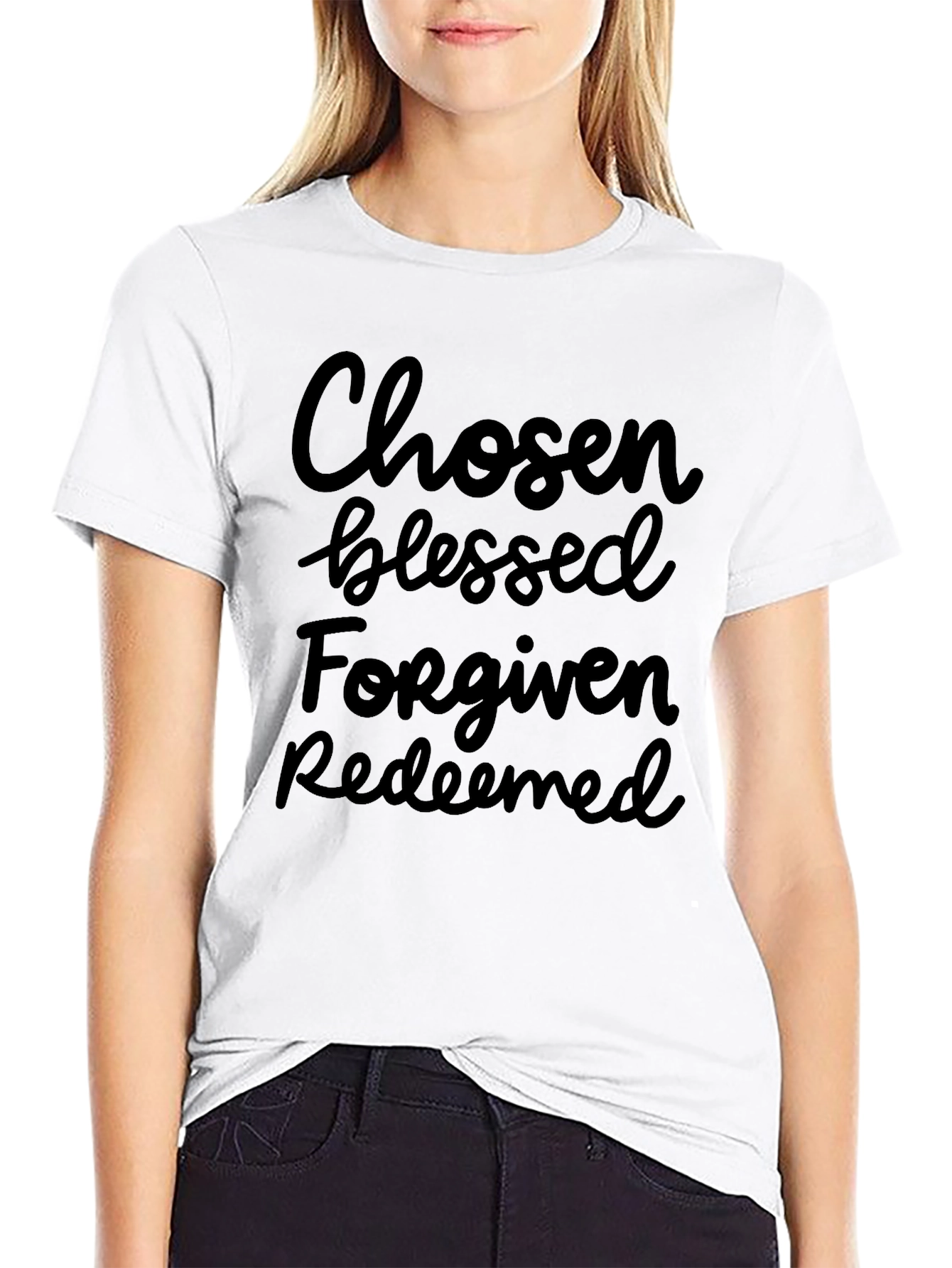 Chosen Blessed Forgiven Redeemed Graphic Tee