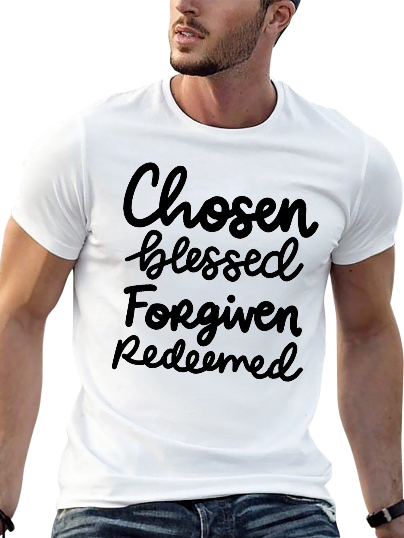 Chosen Blessed Forgiven Redeemed Graphic Tee