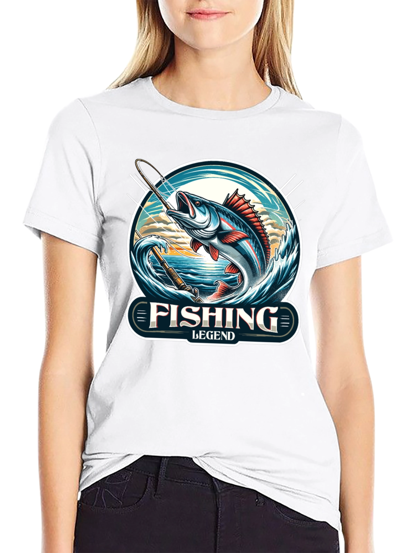 Fishing Legend Black Graphic Tee