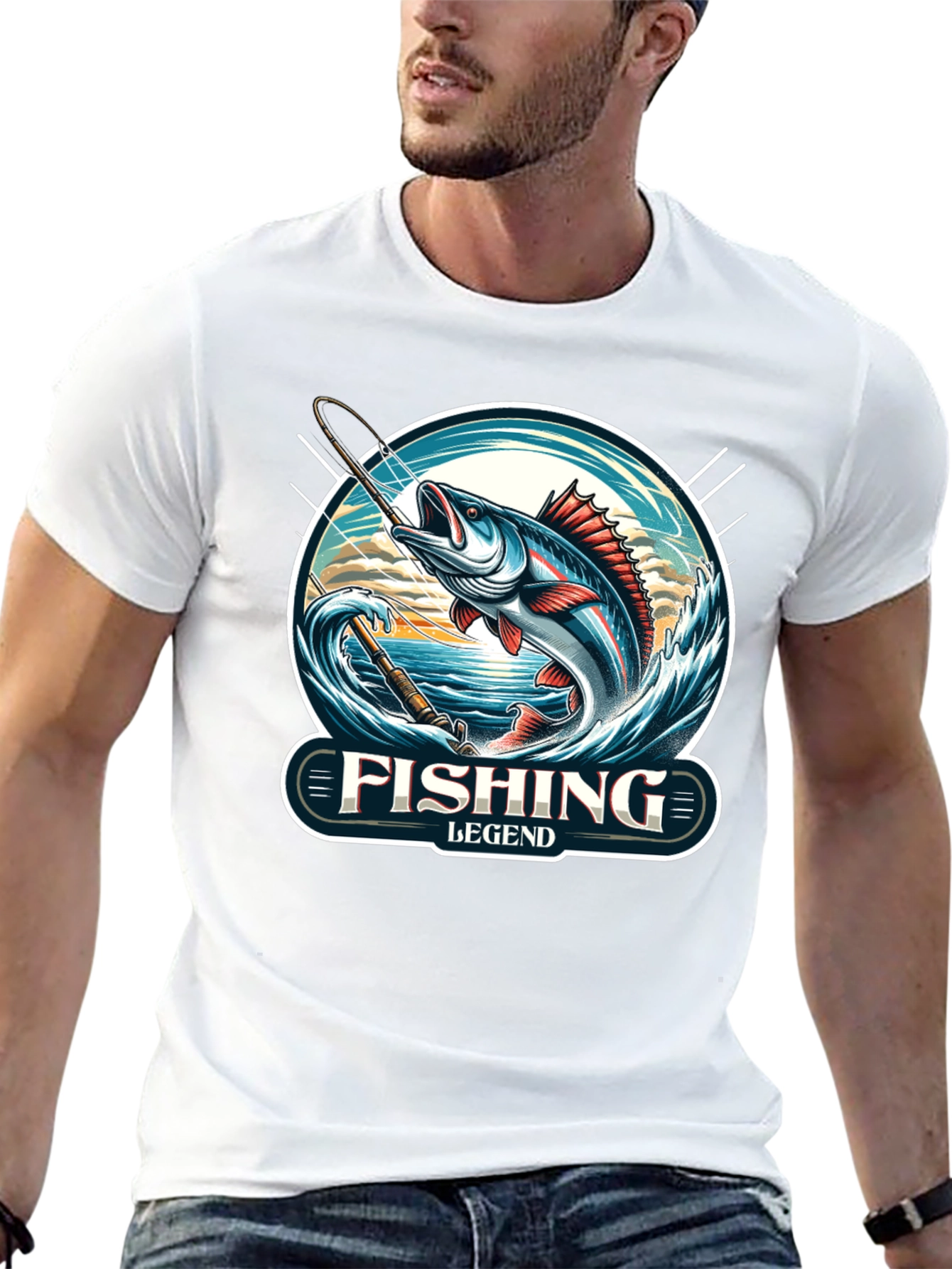 Fishing Legend Black Graphic Tee