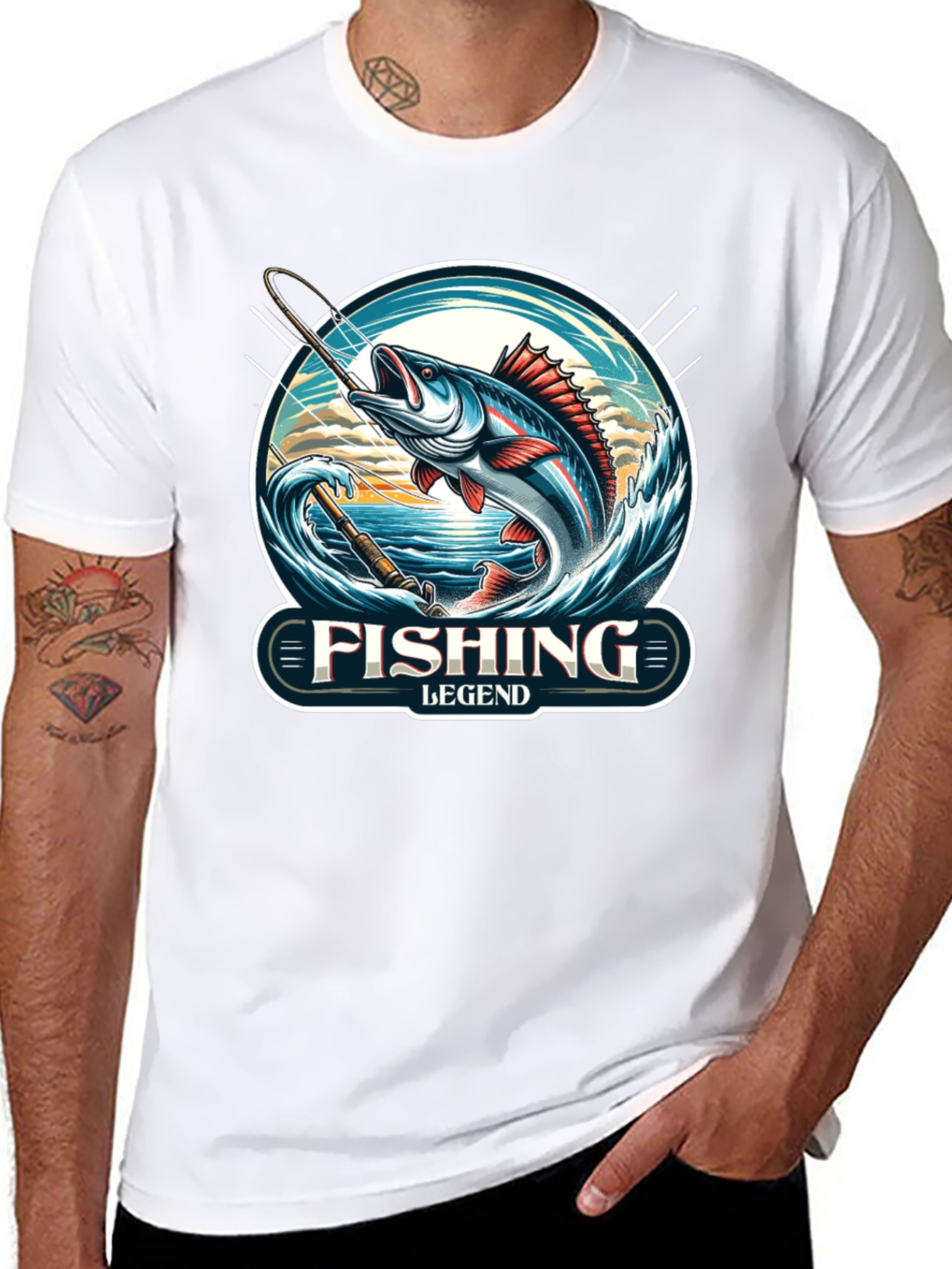 Fishing Legend Black Graphic Tee