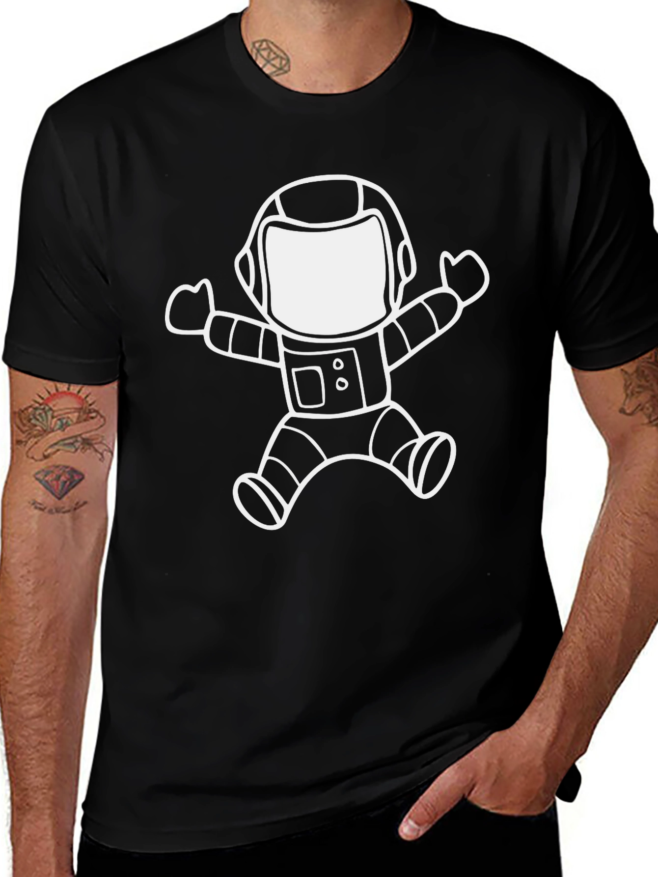 Astronaut Graphic Black T-Shirt