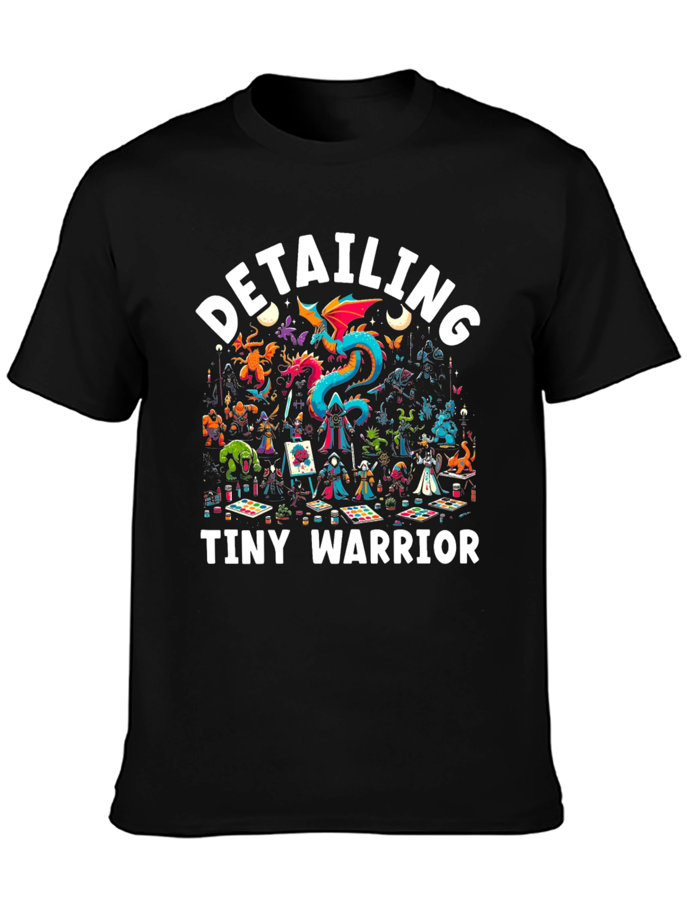 Detailing Tiny Warrior Graphic Black T-Shirt