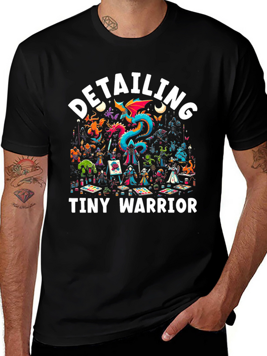 Detailing Tiny Warrior Graphic Black T-Shirt