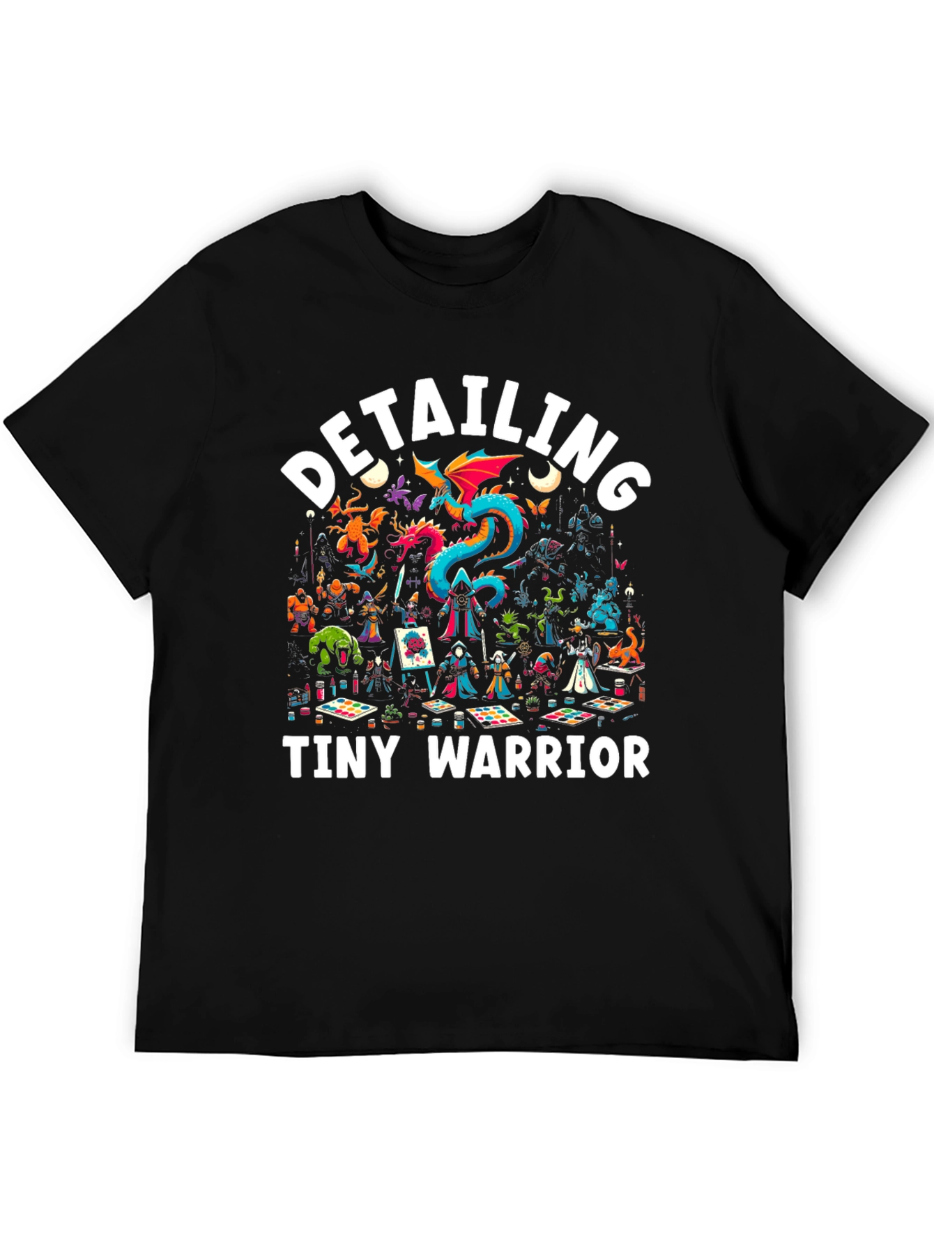 Detailing Tiny Warrior Graphic Black T-Shirt