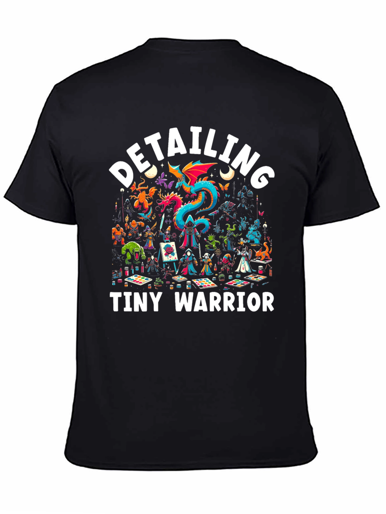 Detailing Tiny Warrior Graphic Black T-Shirt