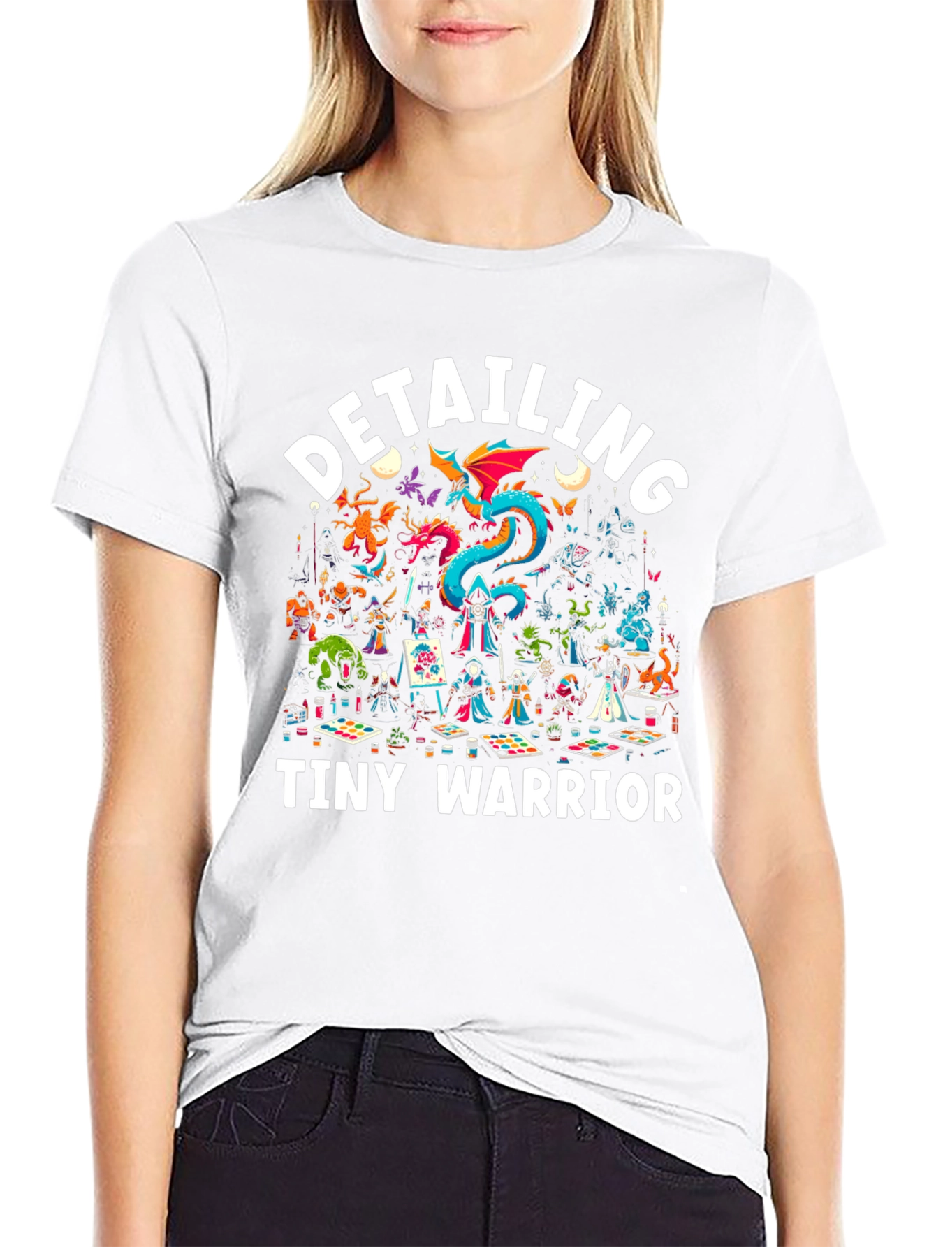 Detailing Tiny Warrior Graphic Black T-Shirt