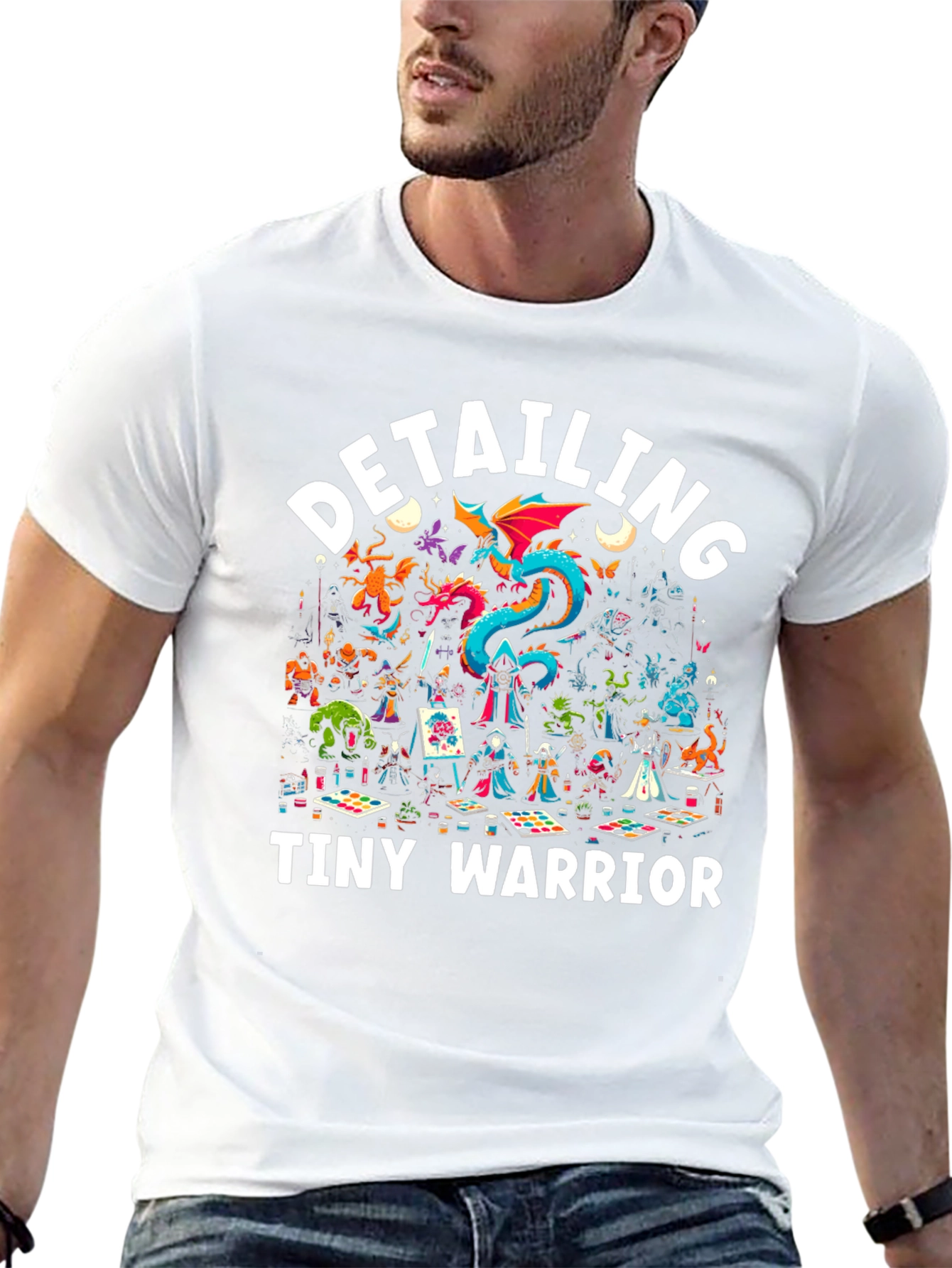 Detailing Tiny Warrior Graphic Black T-Shirt