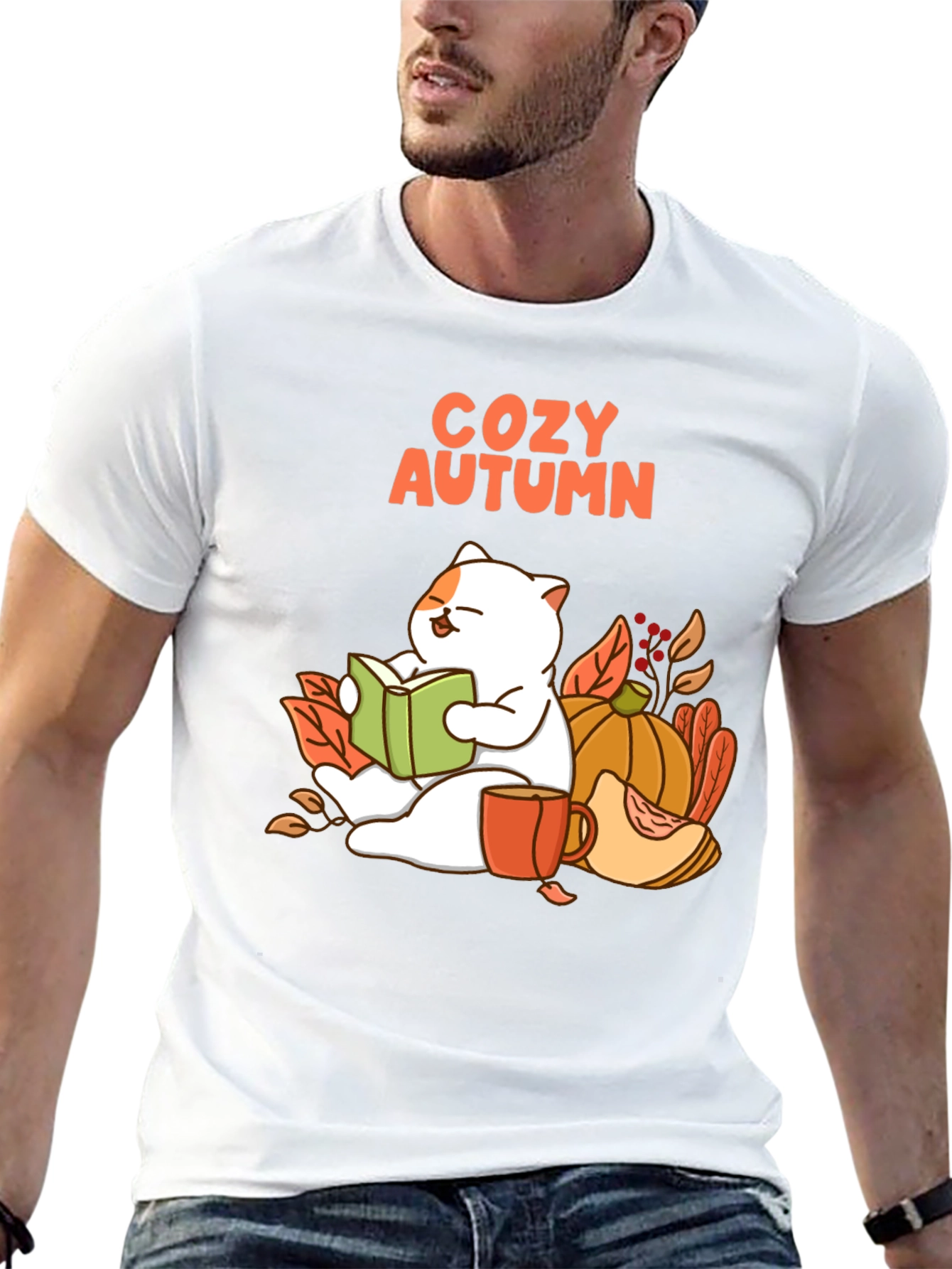 Cozy Autumn Cat T-Shirt