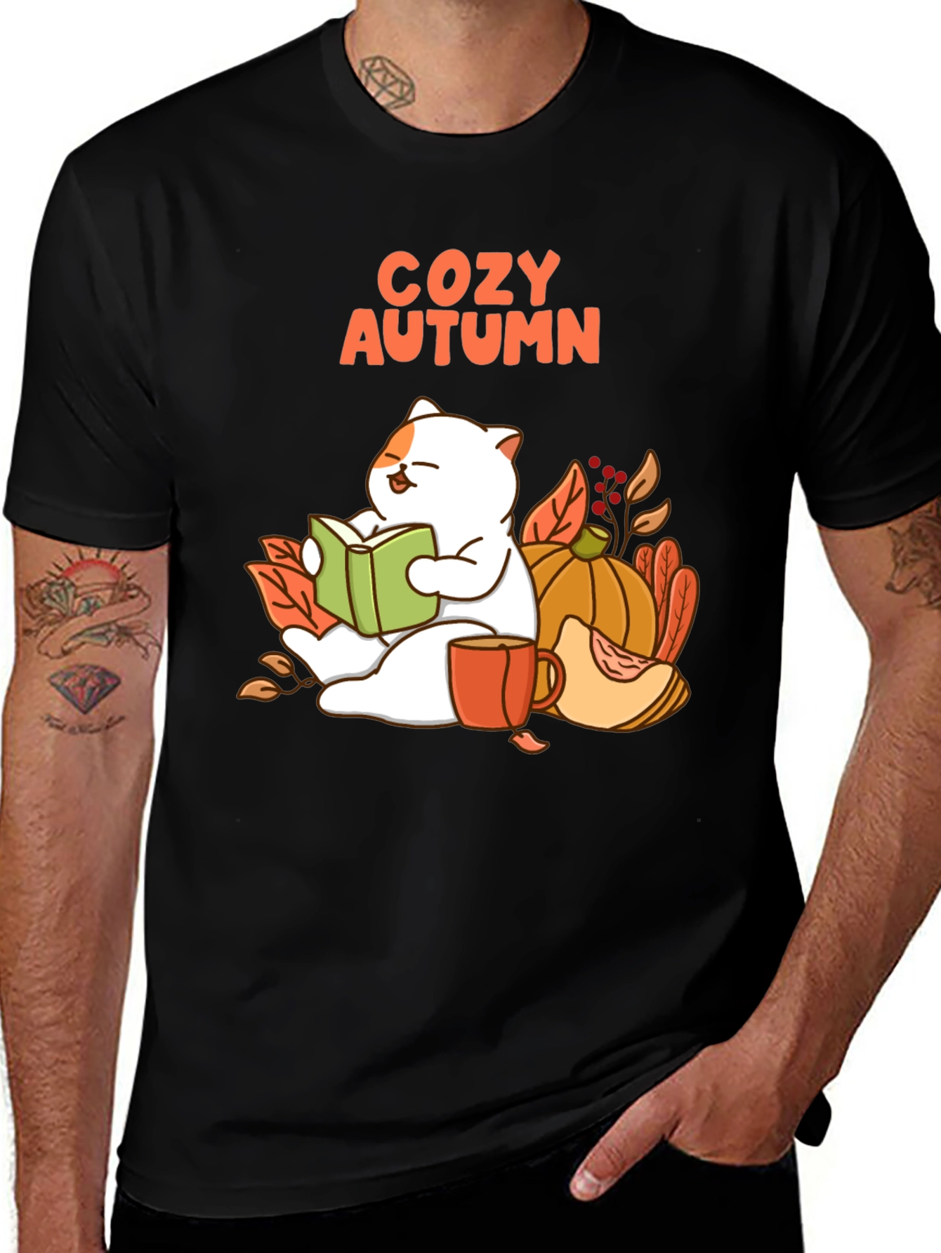 Cozy Autumn Cat T-Shirt