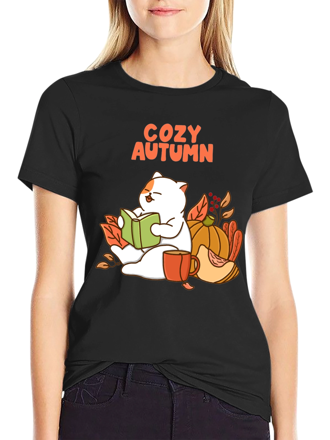 Cozy Autumn Cat T-Shirt