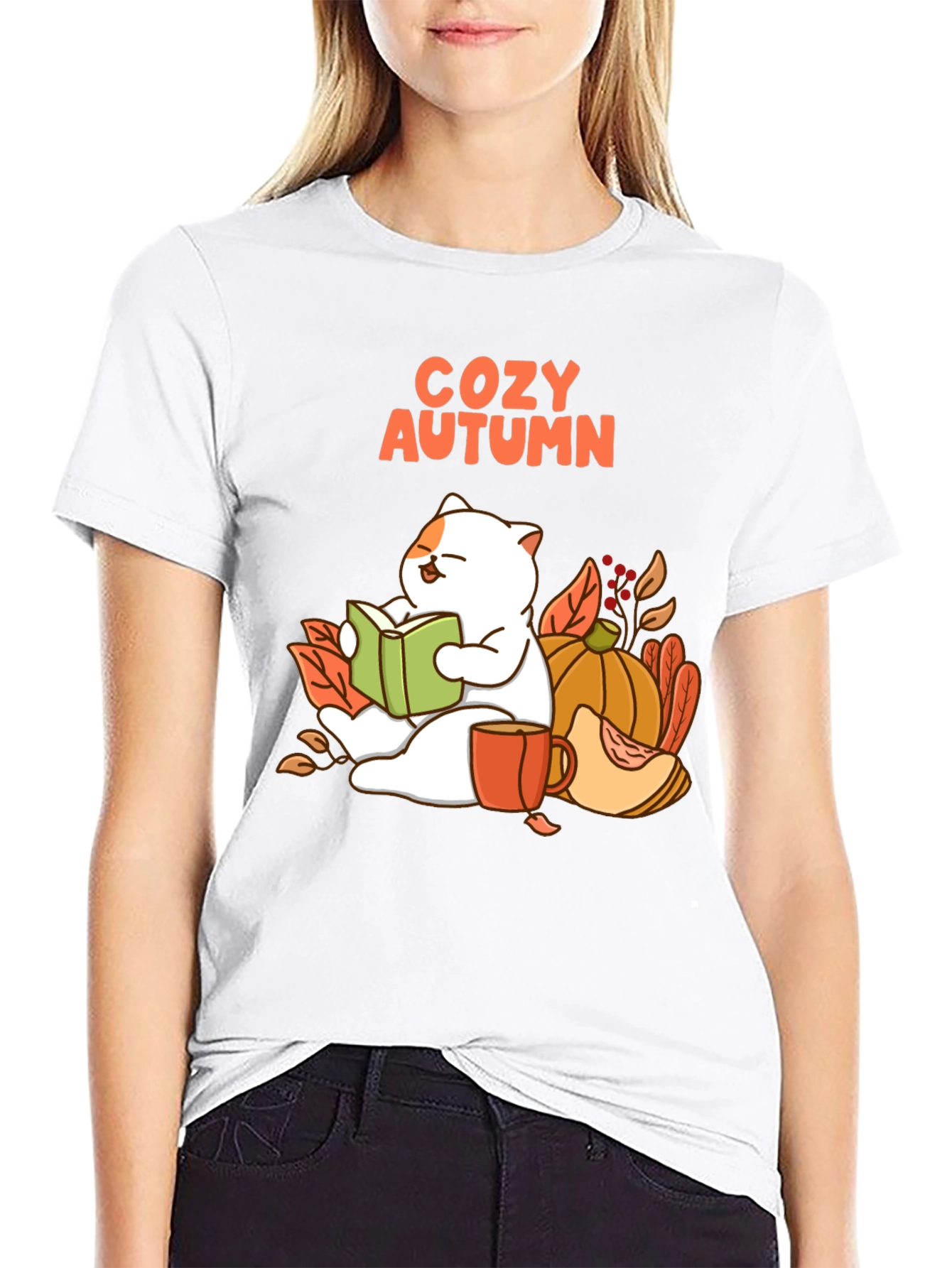 Cozy Autumn Cat T-Shirt