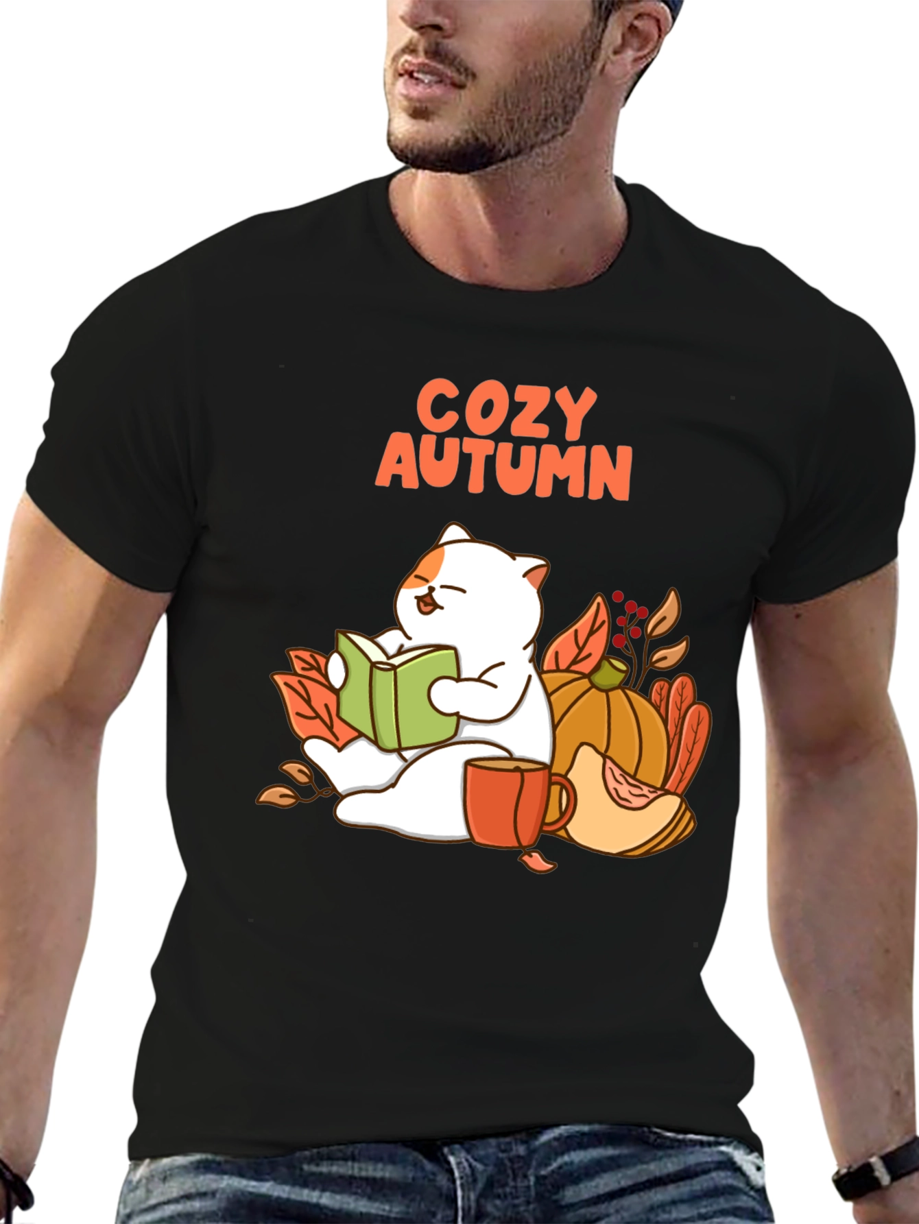 Cozy Autumn Cat T-Shirt