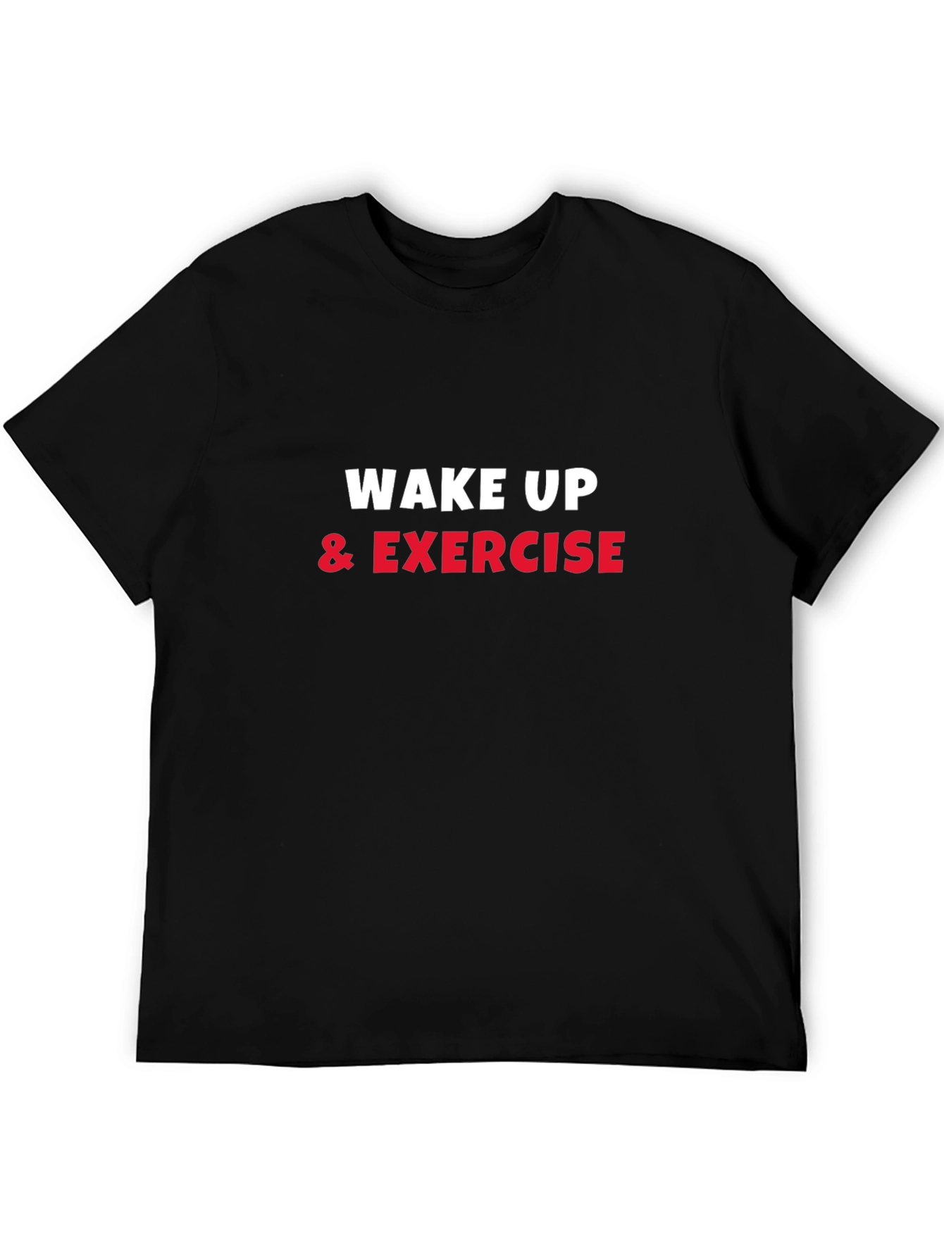 Wake Up & Exercise Black Graphic Tee