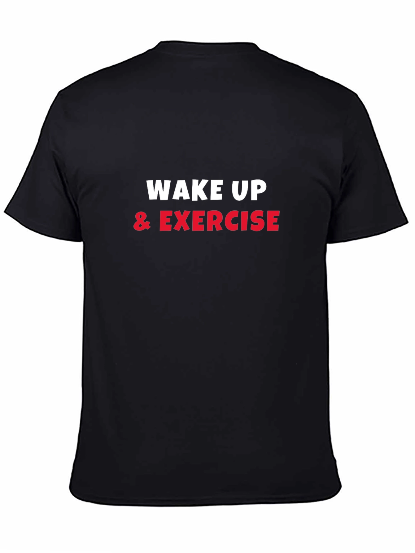 Wake Up & Exercise Black Graphic Tee