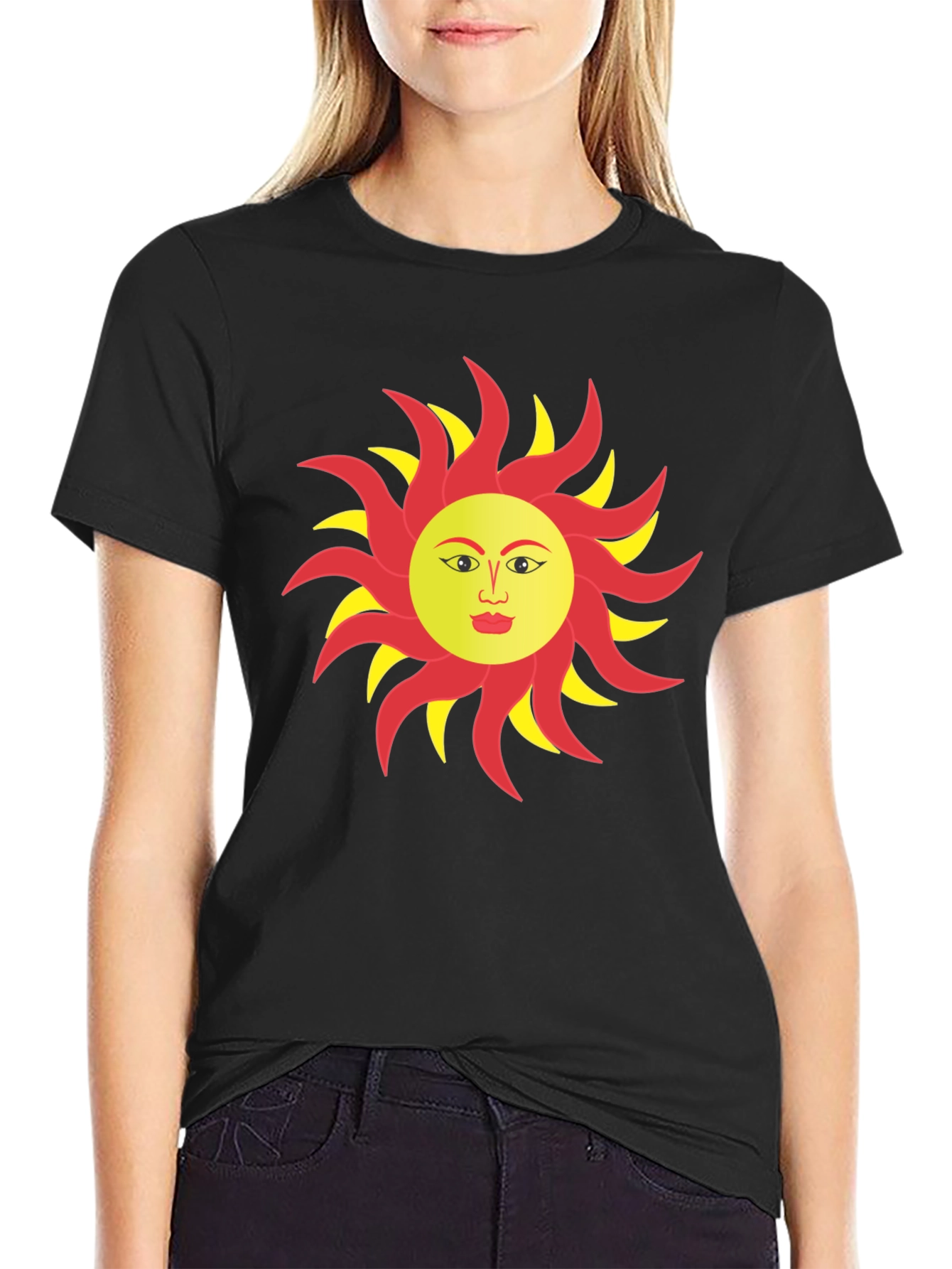 Sun Face Graphic T-Shirt - Bold & Unique Design