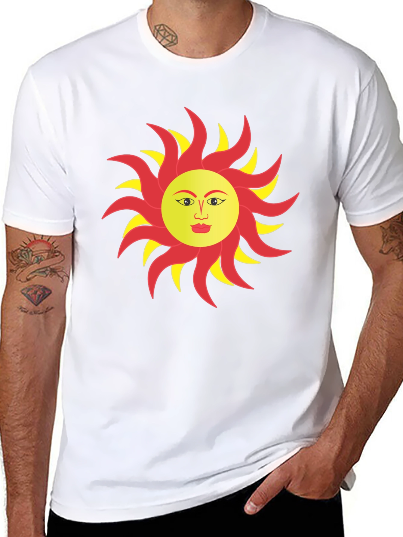 Sun Face Graphic T-Shirt - Bold & Unique Design
