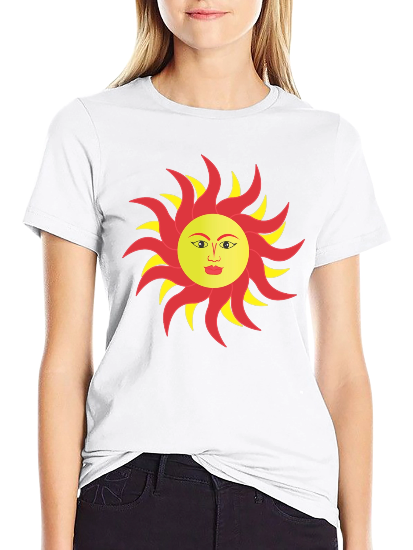Sun Face Graphic T-Shirt - Bold & Unique Design