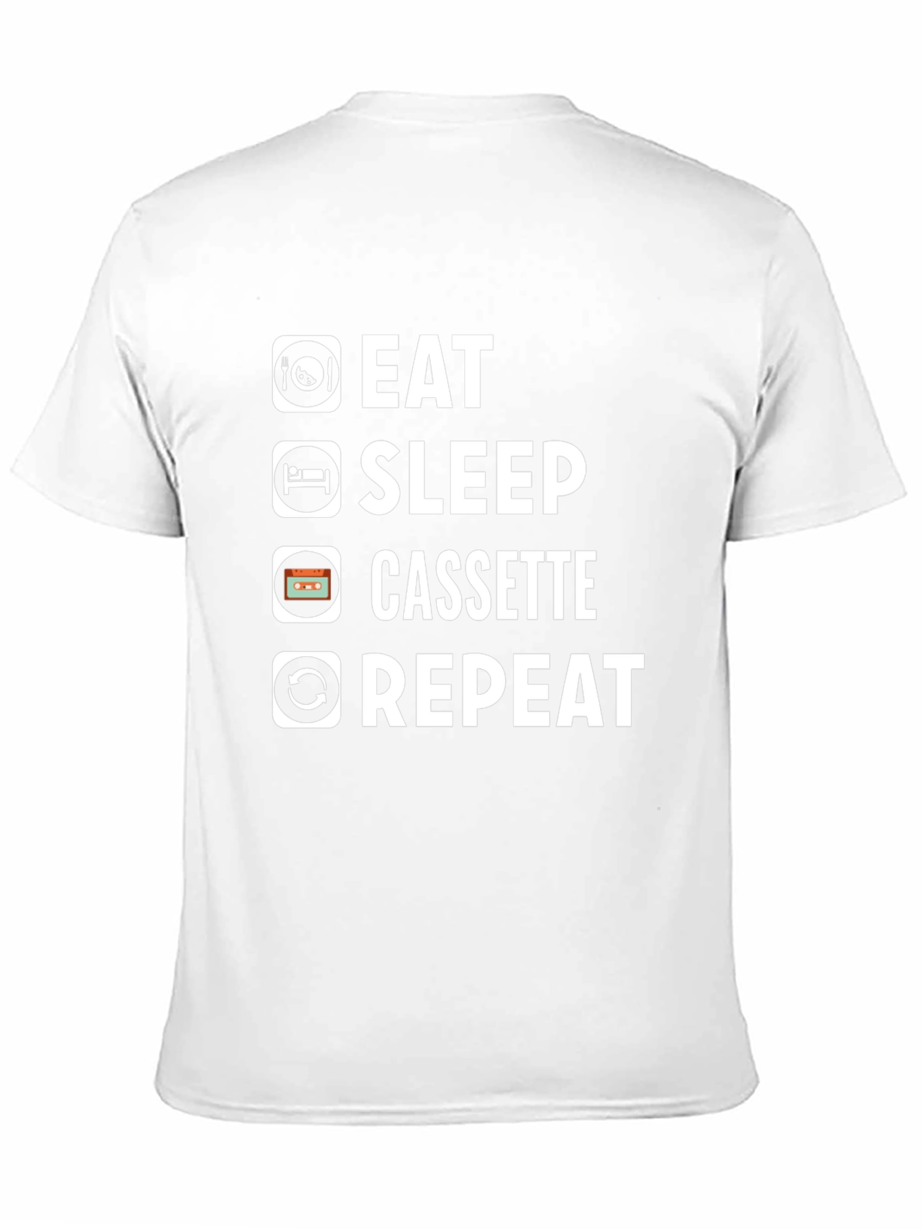 Eat Sleep Cassette Repeat Black T-Shirt