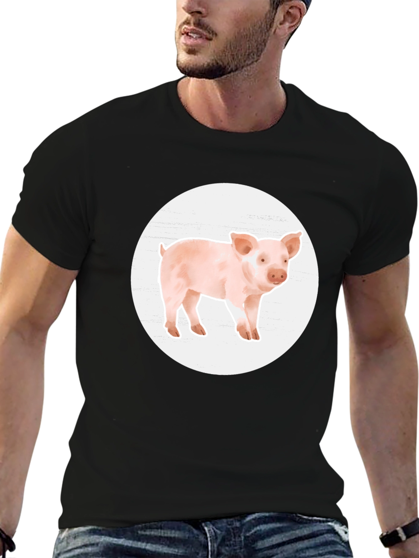 Piglet Graphic Tee - Cute Farm Animal T-Shirt