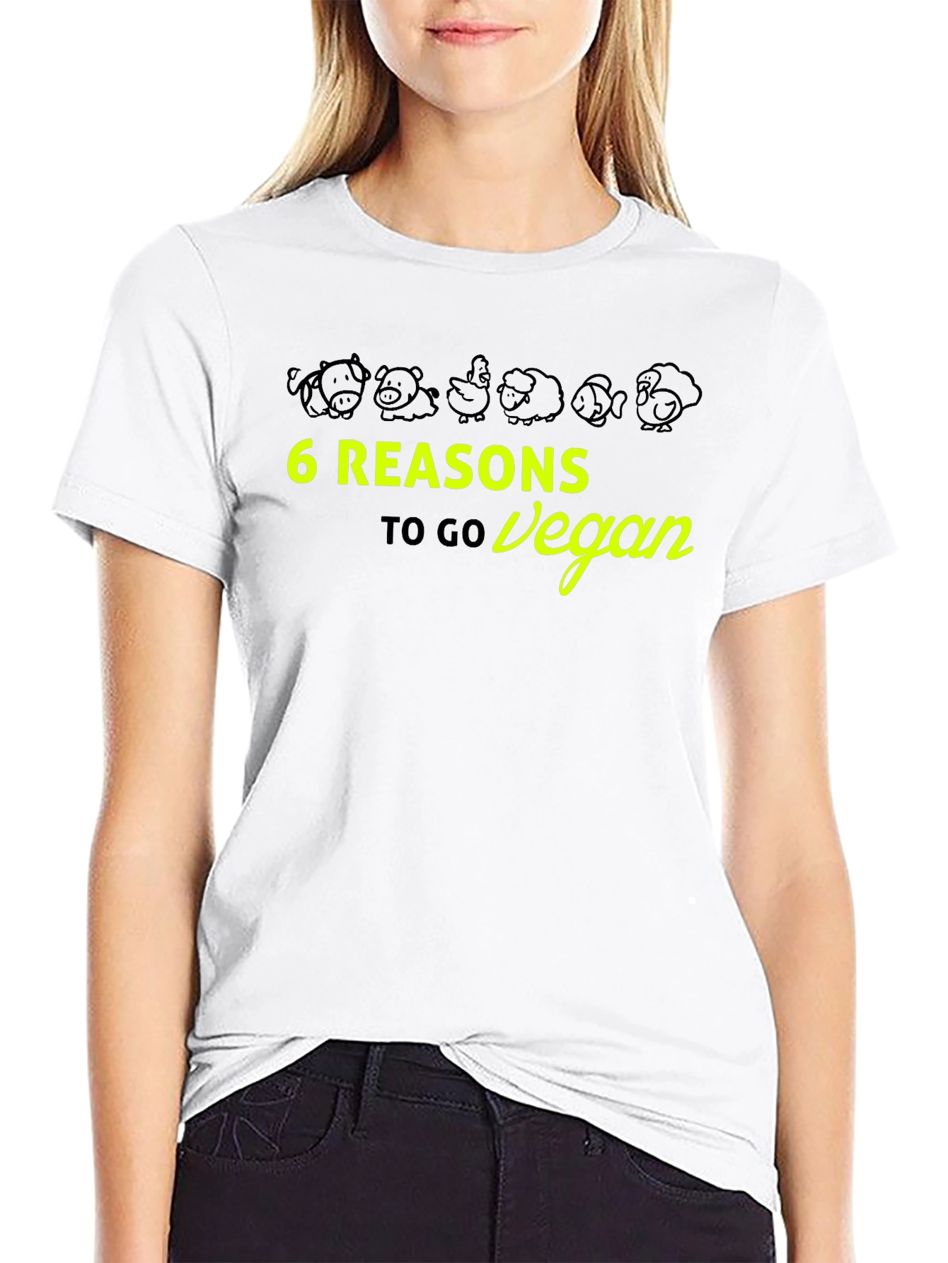 6 Reasons to Go Vegan Graphic Tee