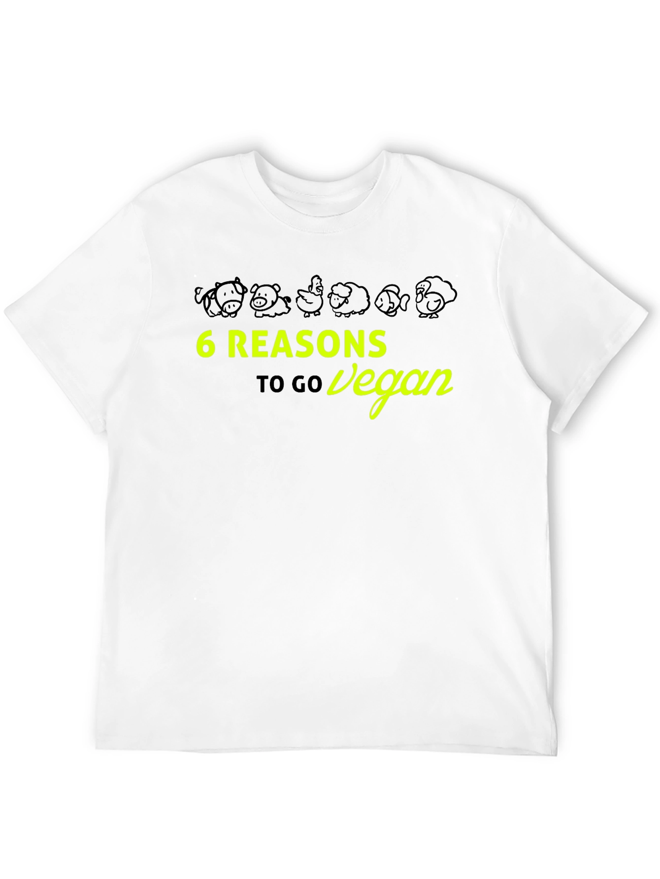 6 Reasons to Go Vegan Graphic Tee