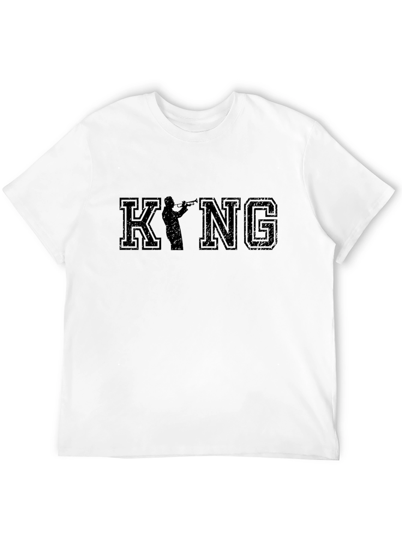 King Trumpet Player Black T-Shirt