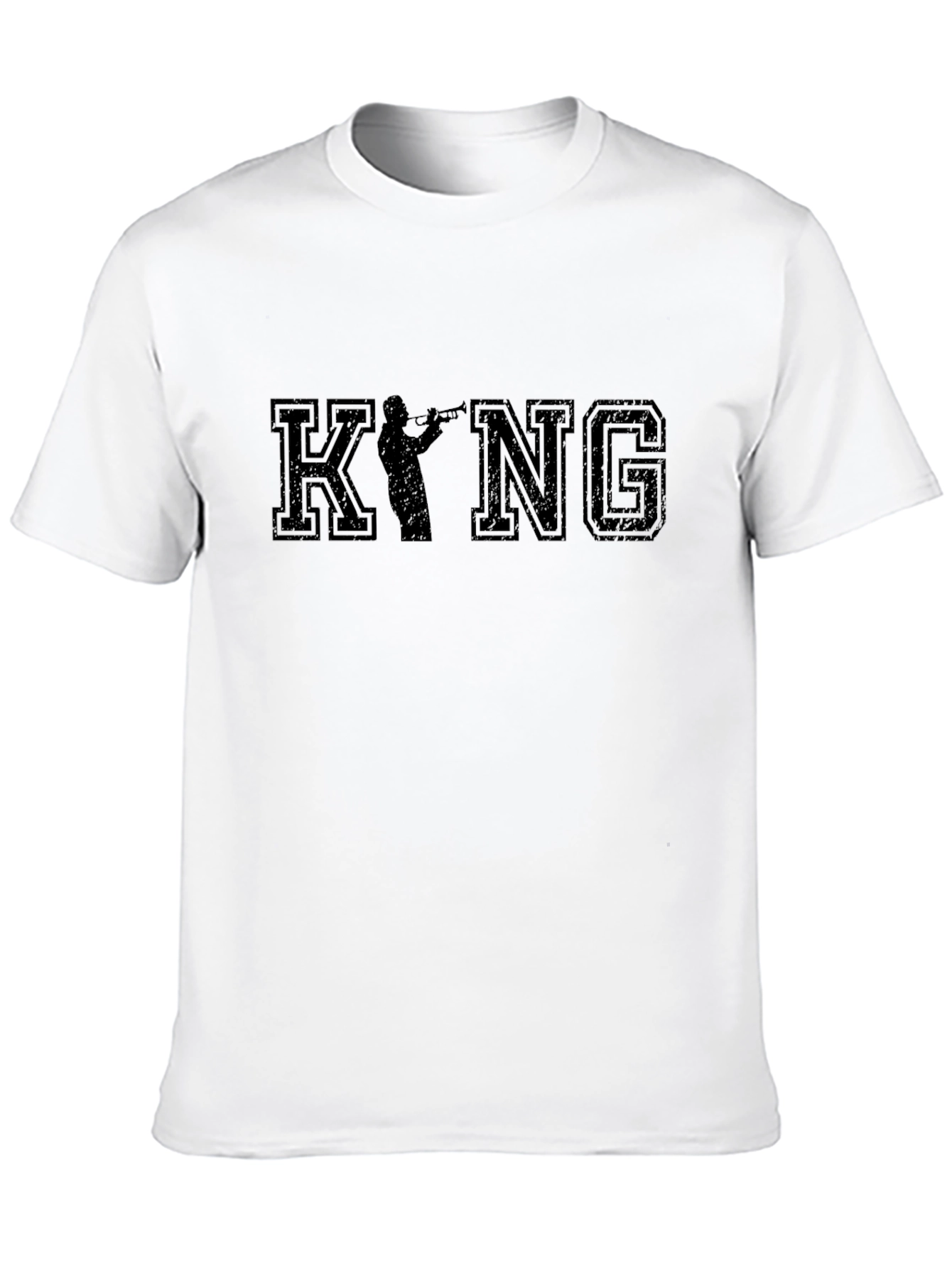 King Trumpet Player Black T-Shirt