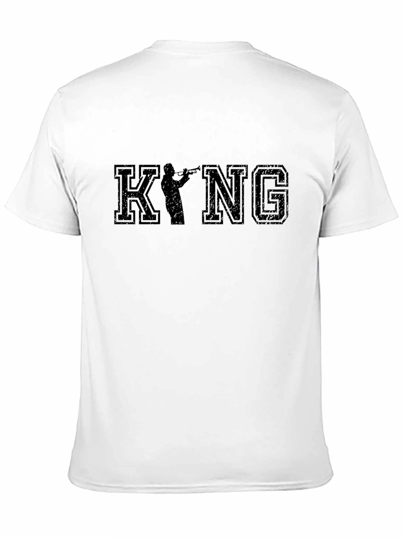 King Trumpet Player Black T-Shirt