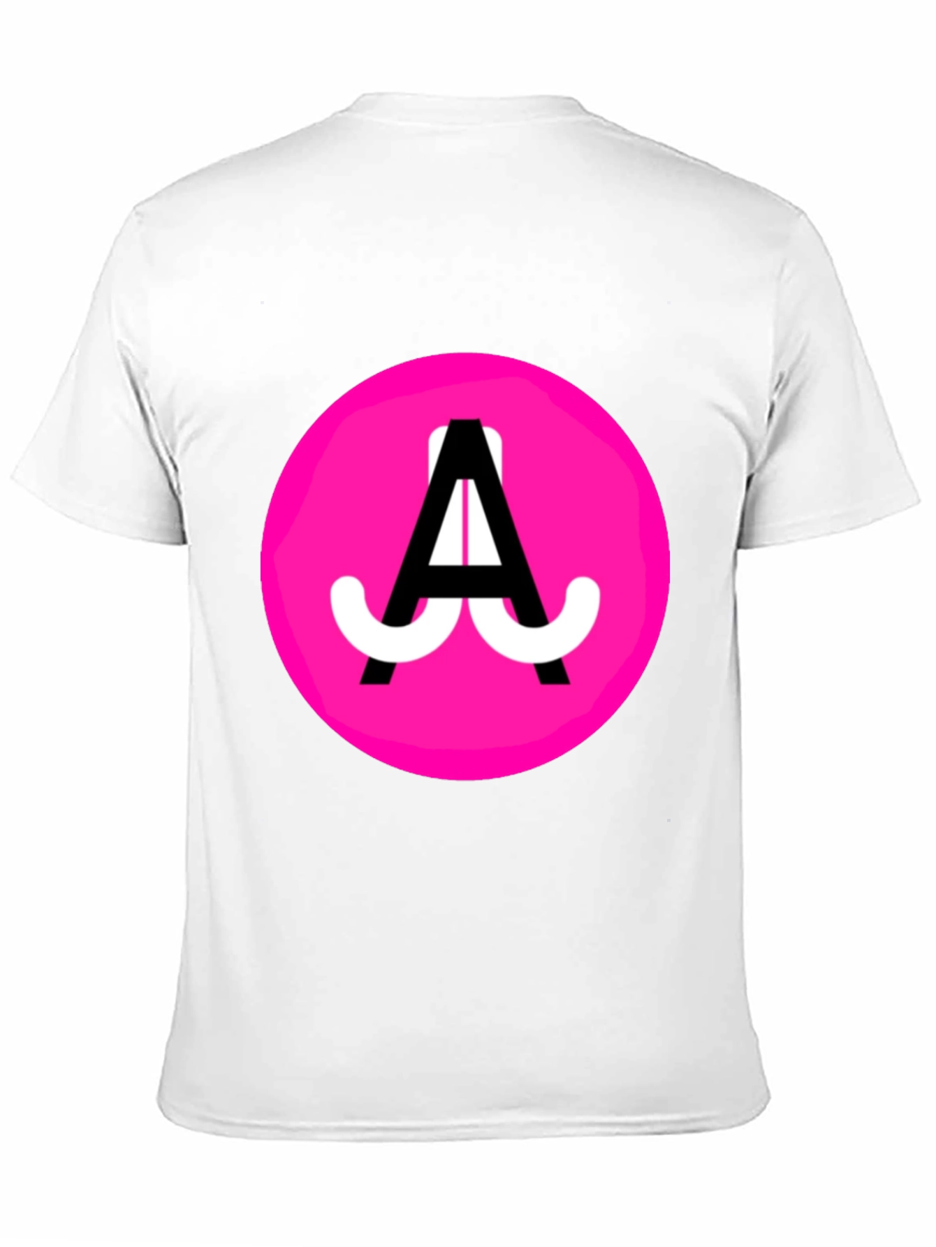 Funky Pink Circle Graphic Tee - Black Cotton Blend