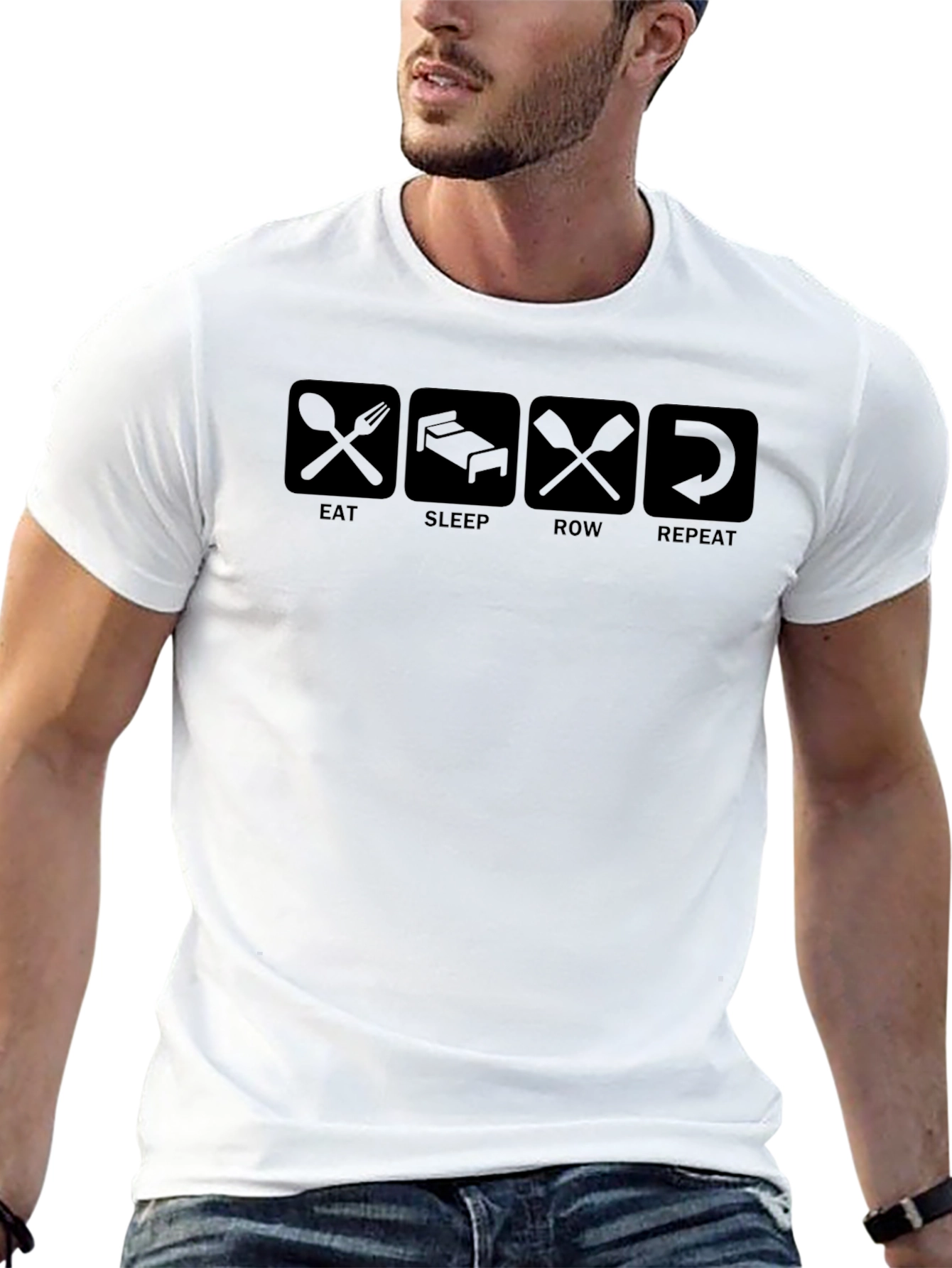 Eat Sleep Row Repeat Black T-Shirt