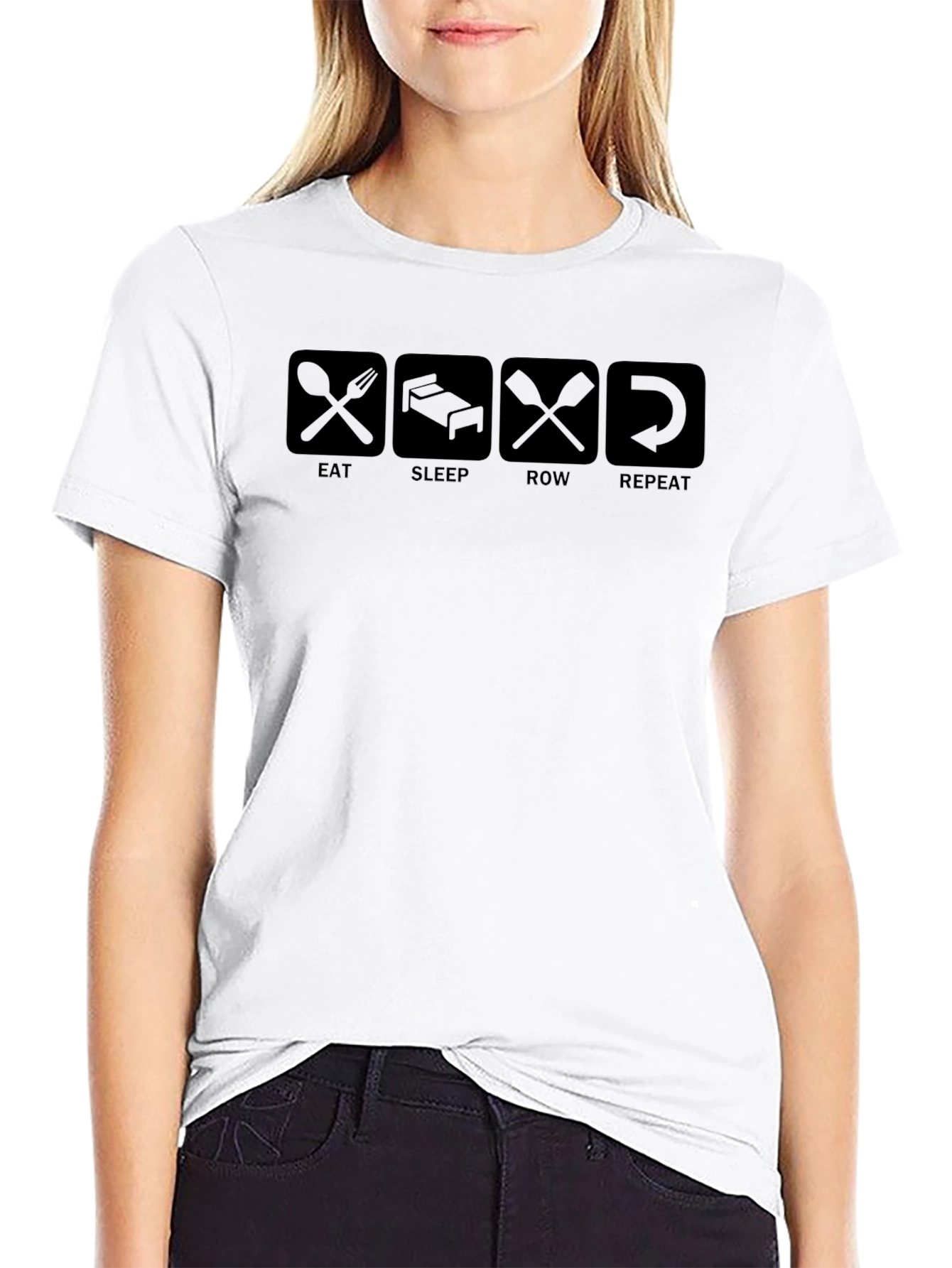 Eat Sleep Row Repeat Black T-Shirt