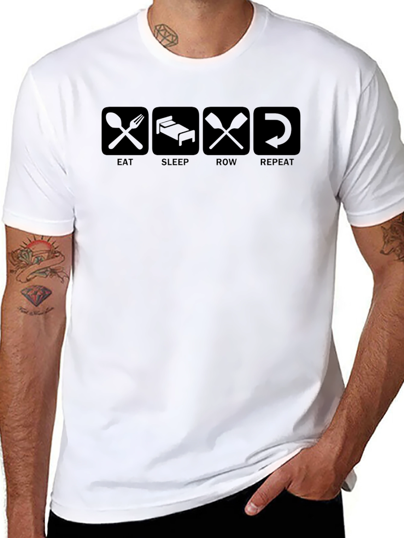 Eat Sleep Row Repeat Black T-Shirt