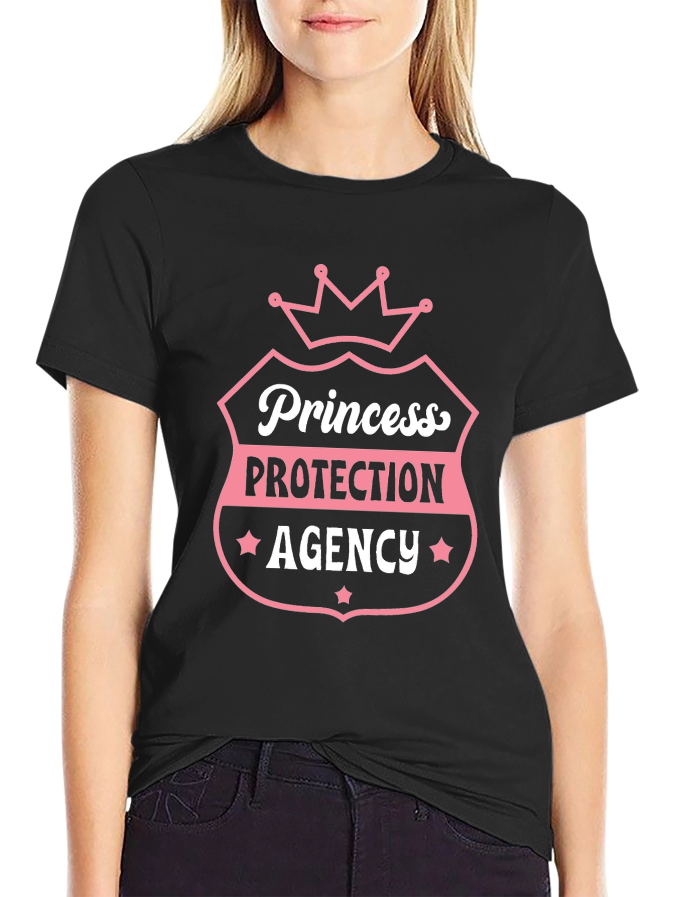 Princess Protection Agency Black Graphic T-Shirt