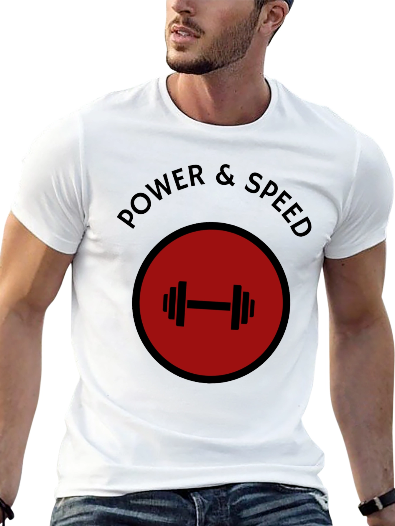 Power & Speed Gym T-Shirt - Weightlifting Design