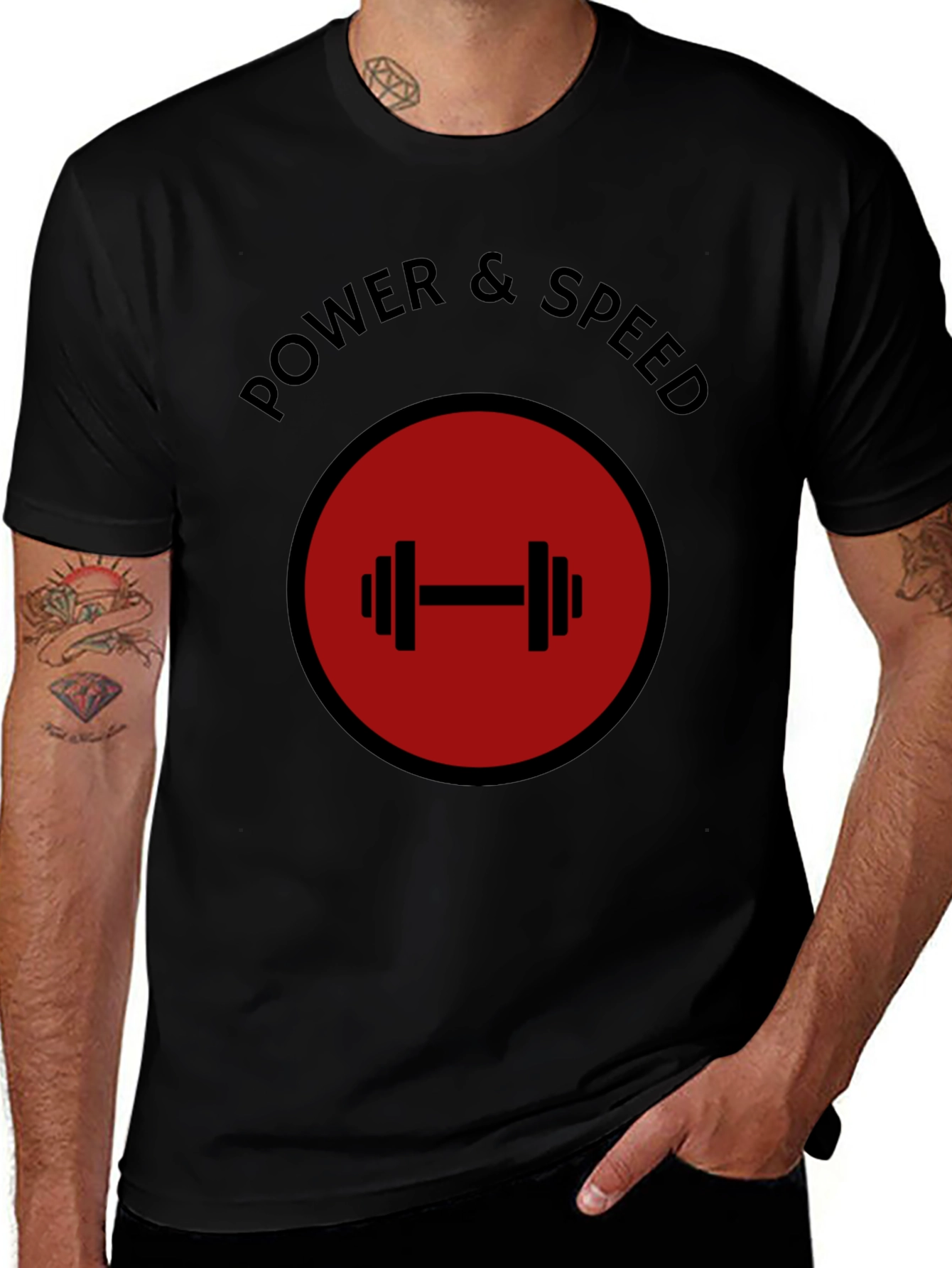 Power & Speed Gym T-Shirt - Weightlifting Design