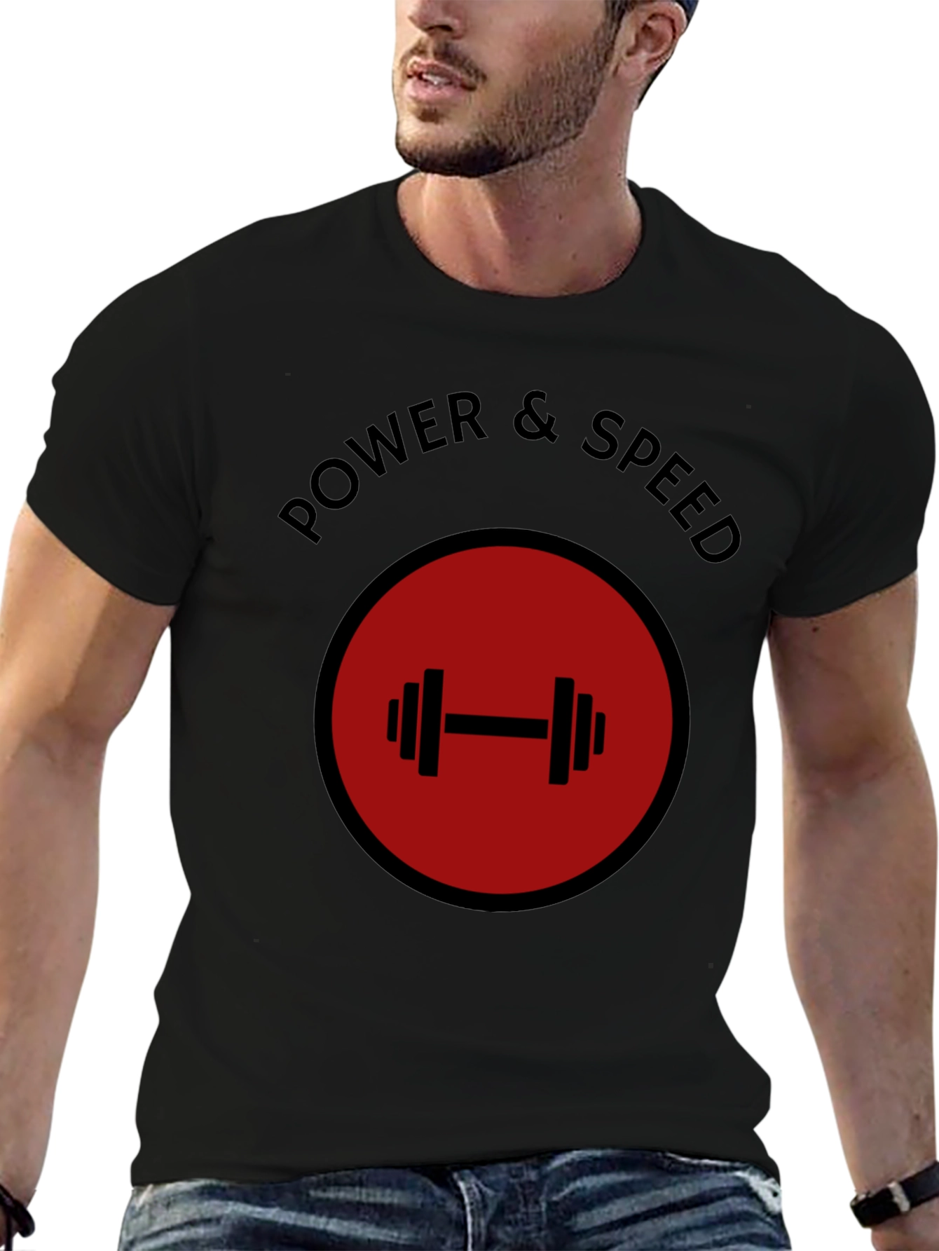 Power & Speed Gym T-Shirt - Weightlifting Design