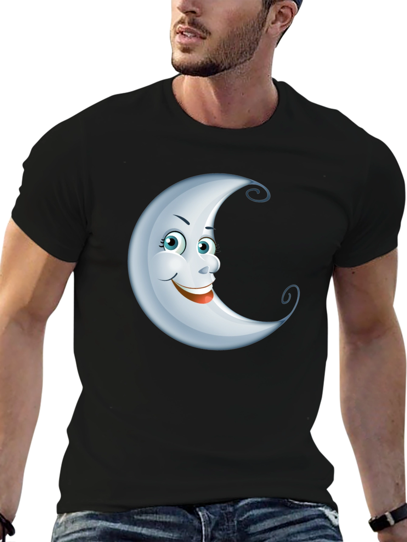 Moon Face Graphic T-Shirt